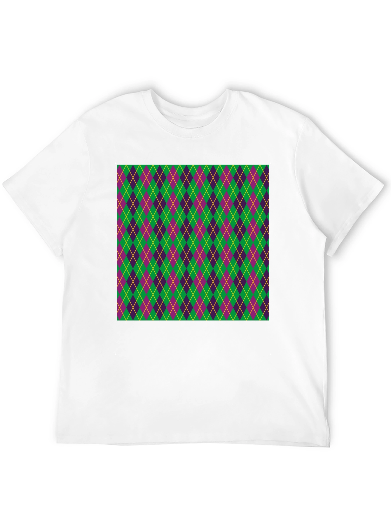 Black Mardi Gras Argyle T-Shirt, Festival Fashion view 12