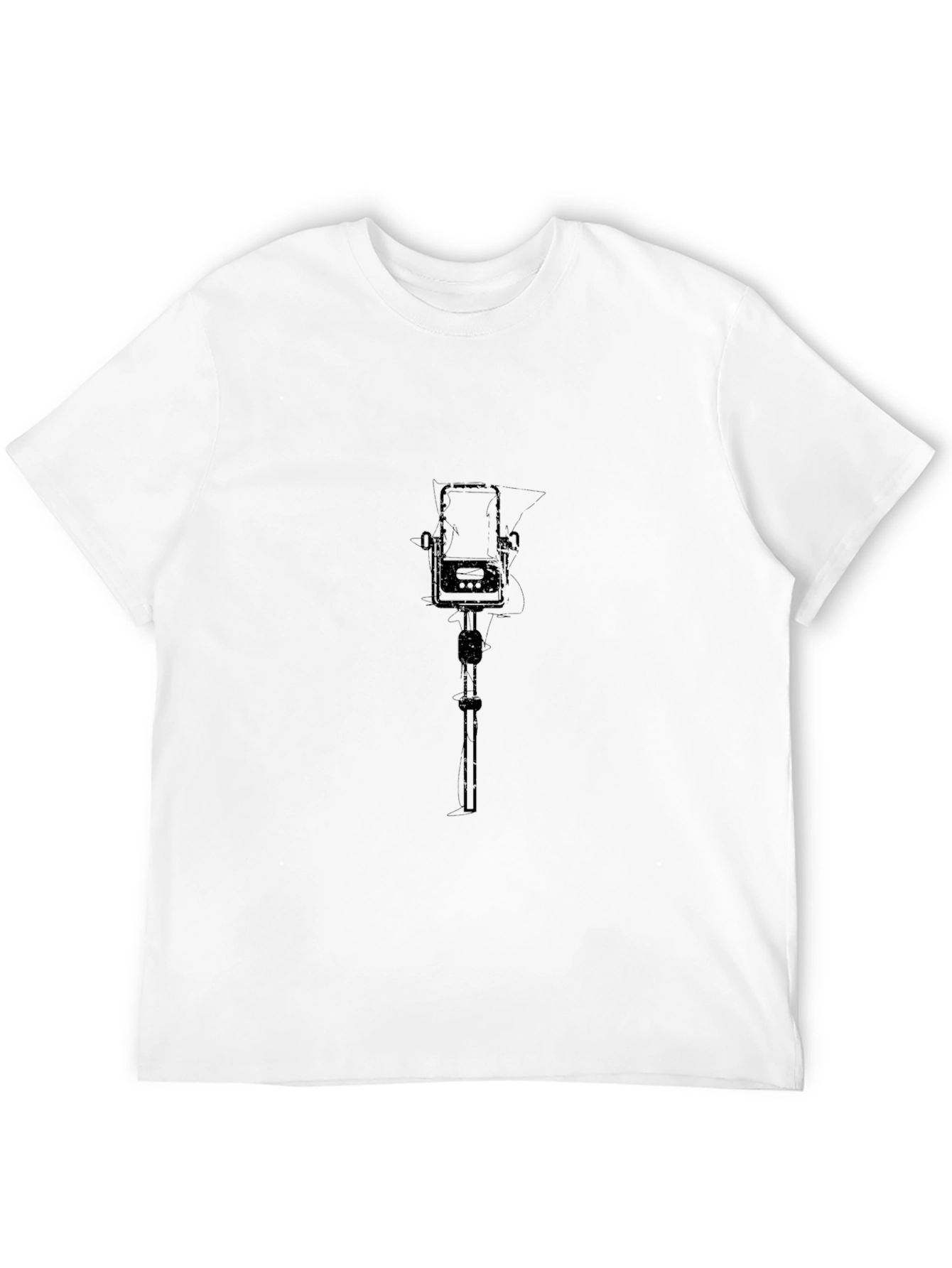 Black Black Graphic Tee - Retro Microphone Design view 12