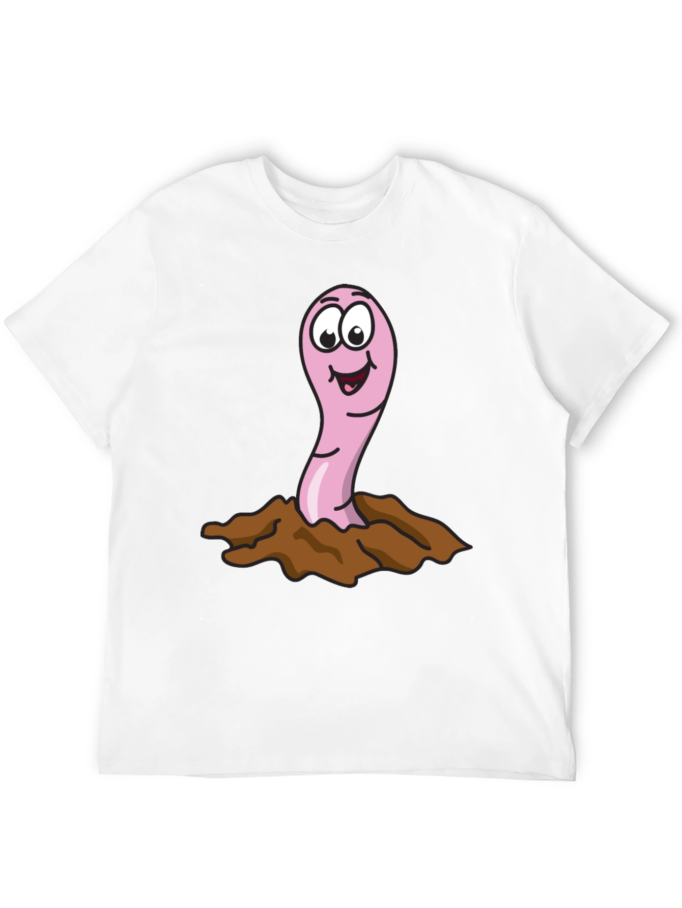 Black Funny Worm T-Shirt - Cartoon Earthworm Tee view 12