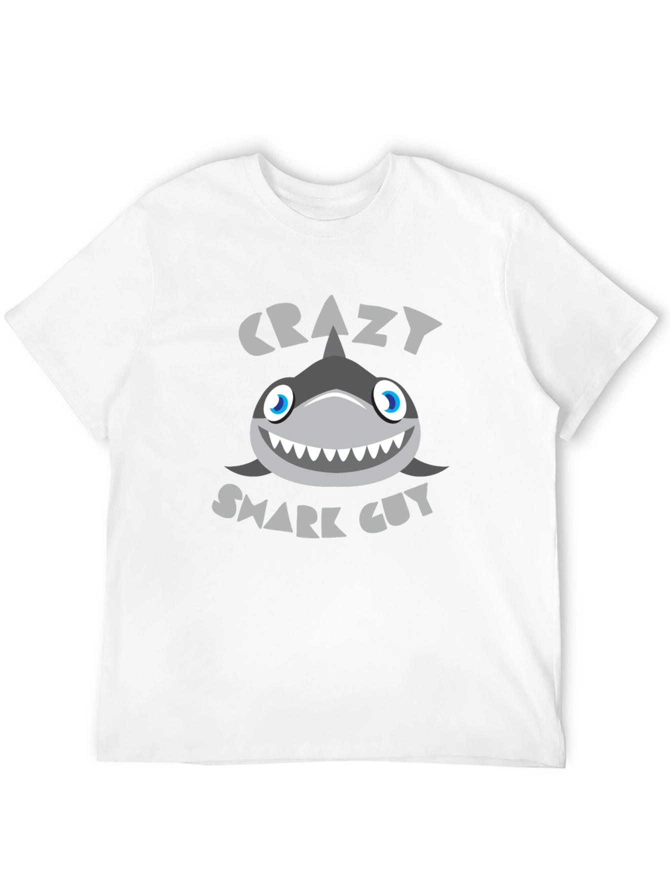 Black Crazy Shark Guy Black Graphic Tee view 12