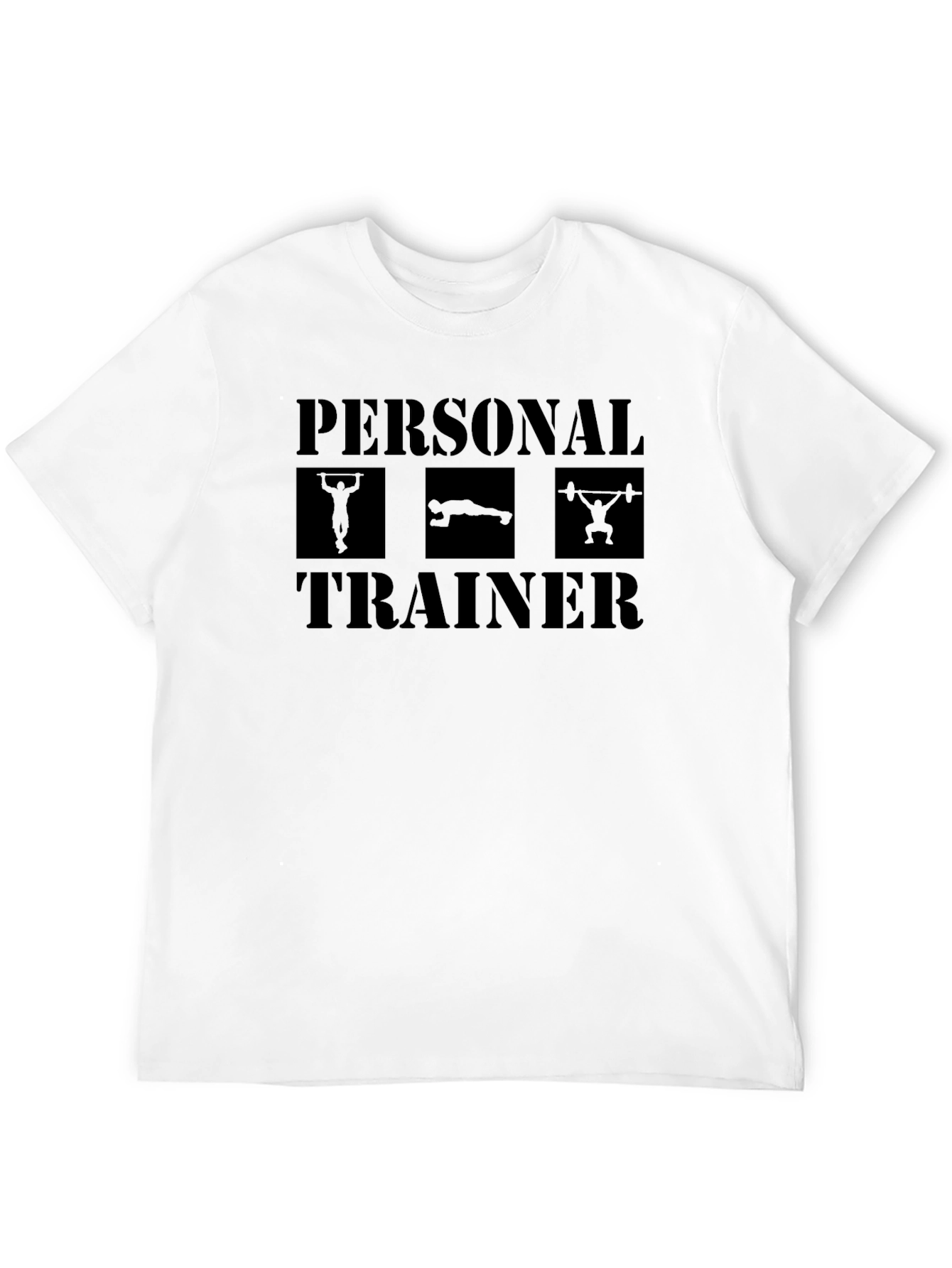 Black Personal Trainer Black T-Shirt - Gym Workout Apparel view 12