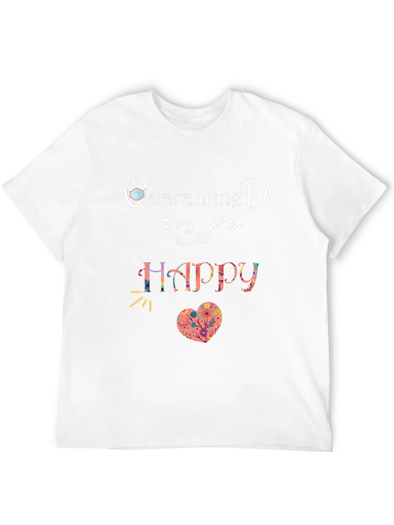 Black Quarantine But Happy T-Shirt Black view 12