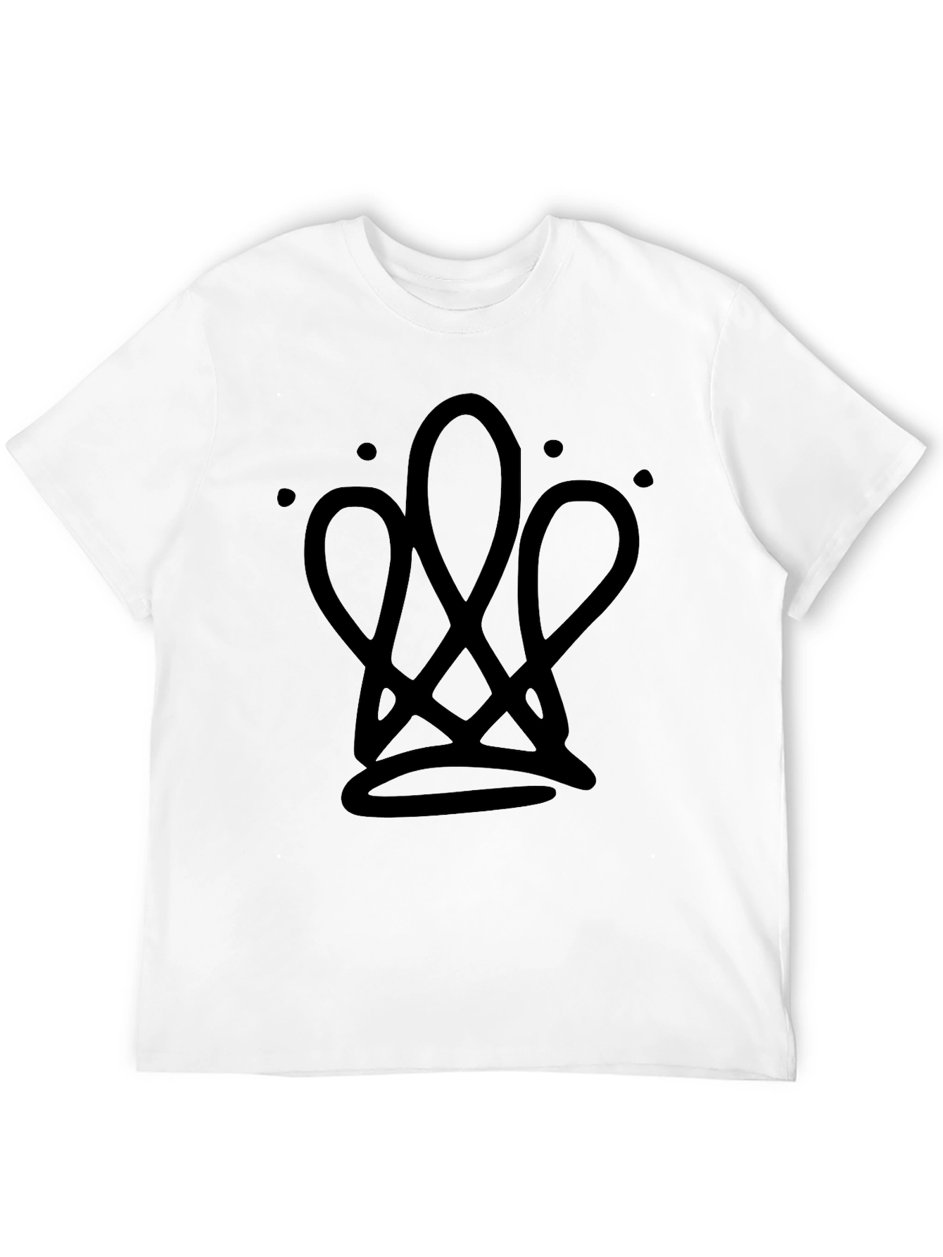 Black Abstract Crown Graphic Tee - Modern Black T-Shirt view 12