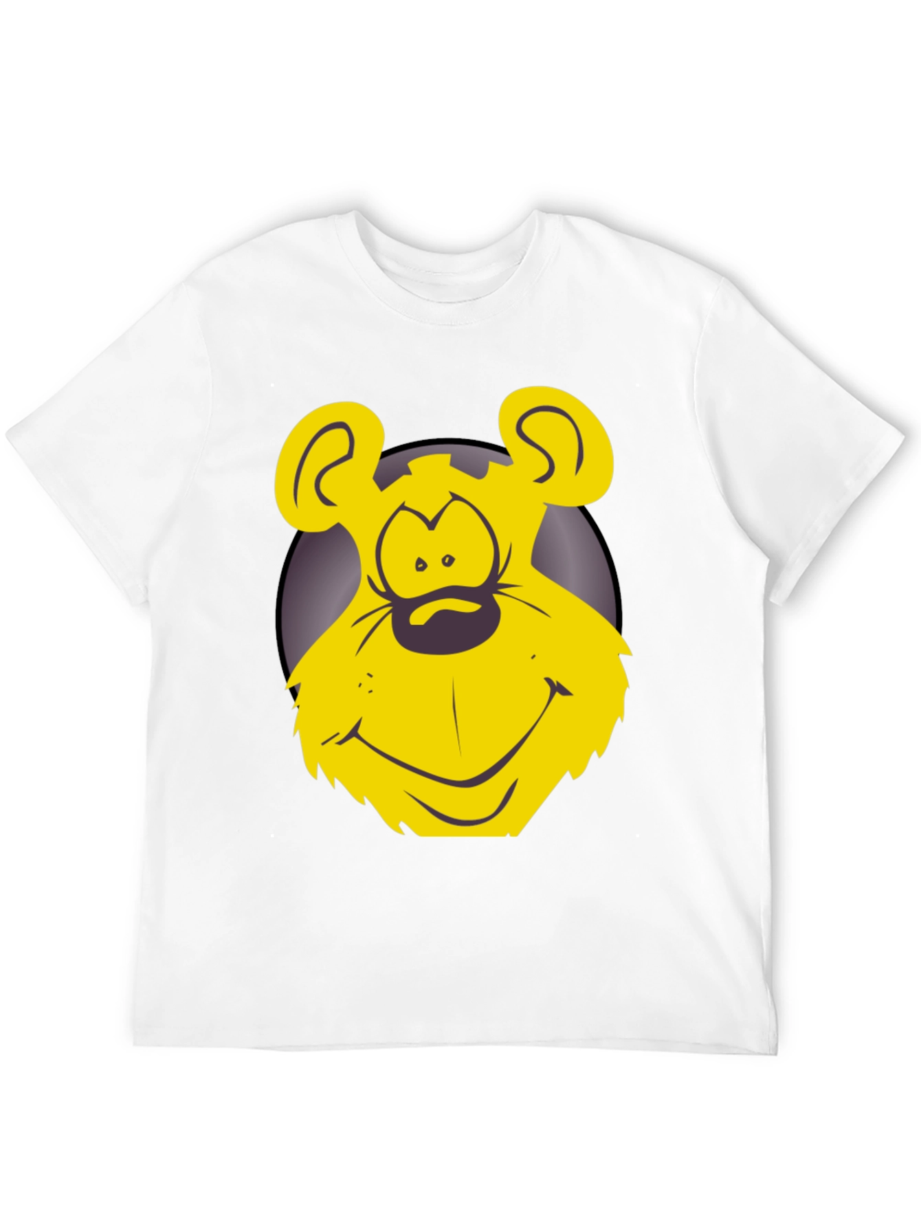 Black Funny Yellow Cartoon Bear Graphic T-Shirt view 12