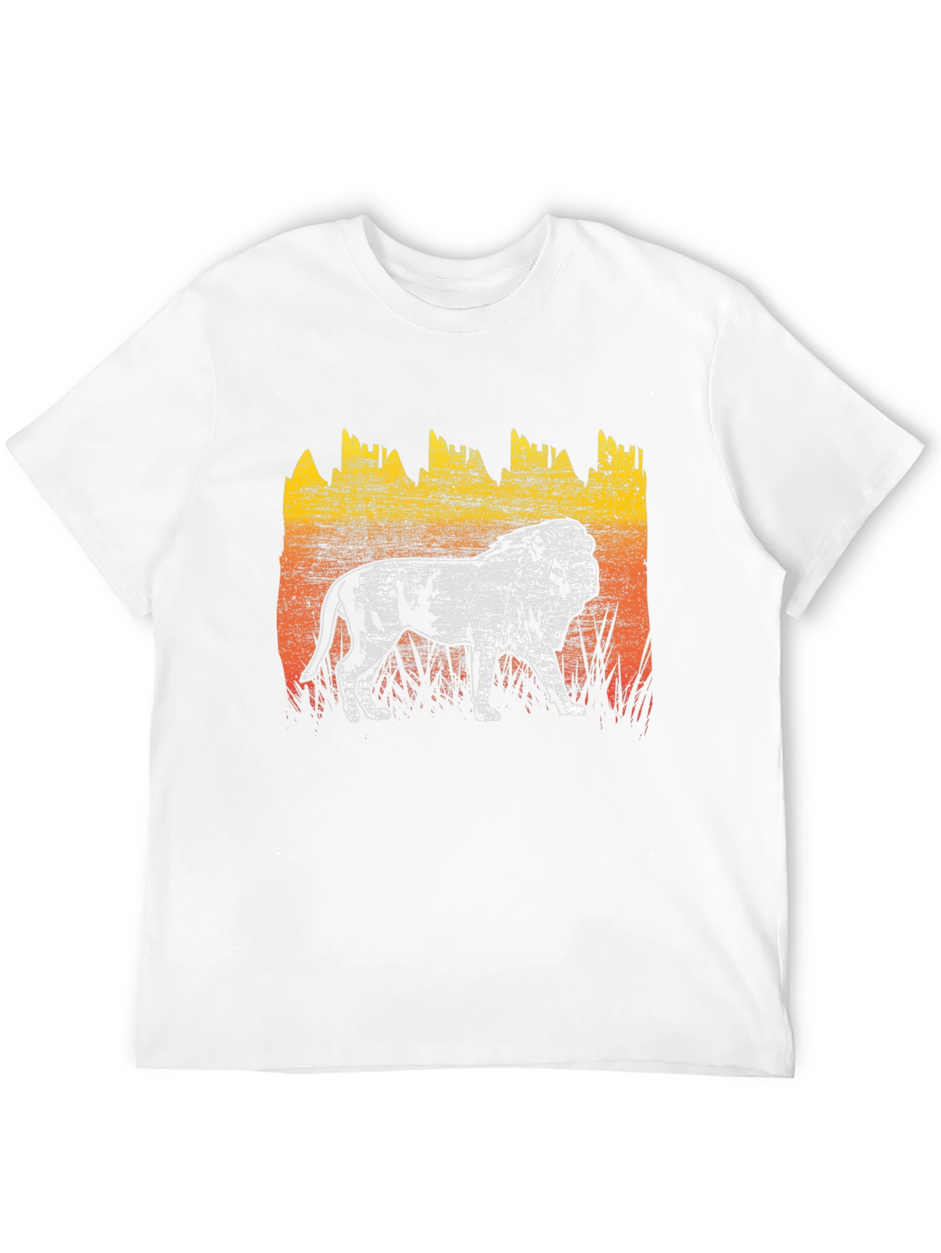 Black Lion Graphic Tee - Distressed Print Men's T-Shirt view 12