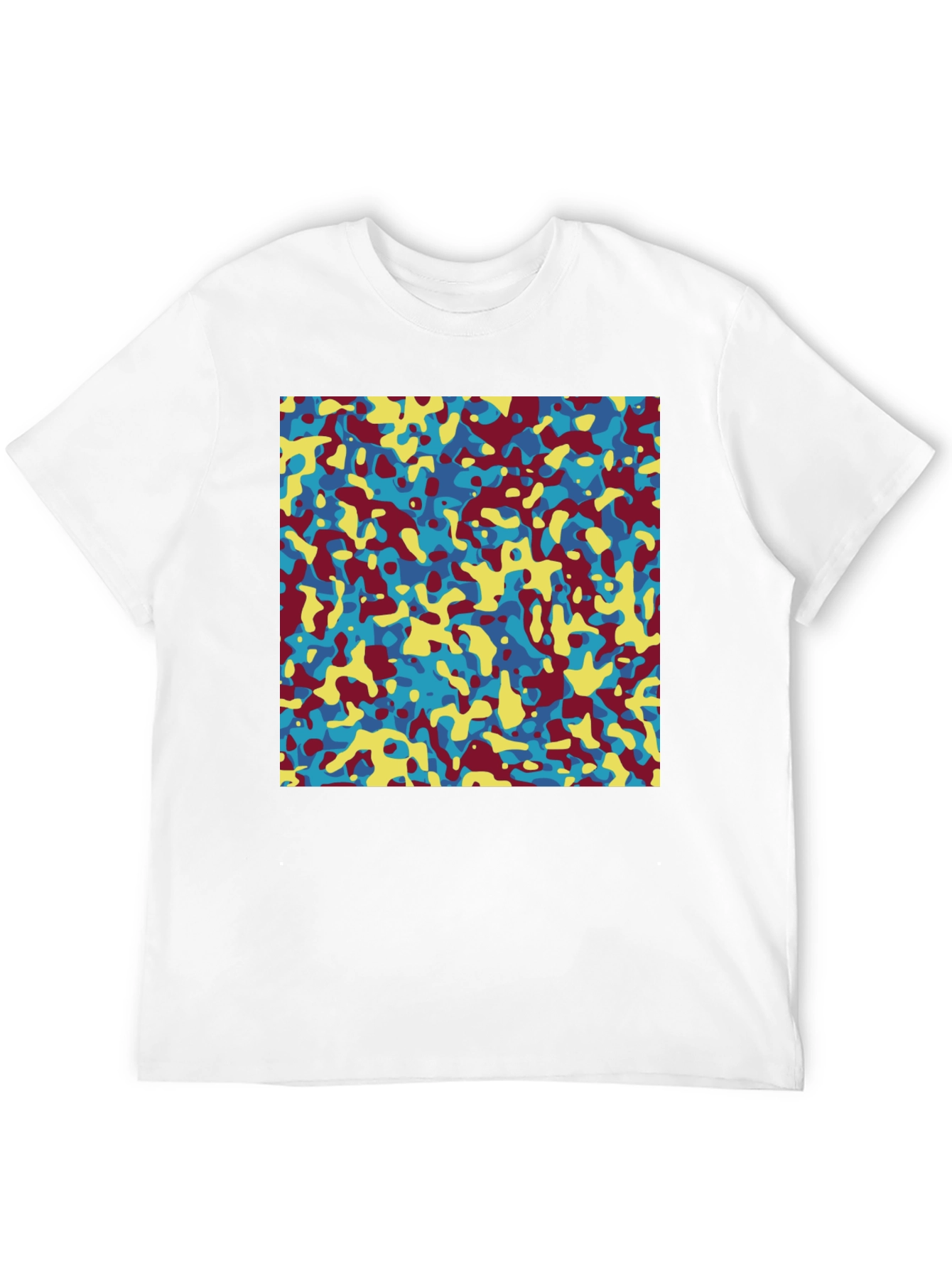 Black Abstract Camo Print Crew Neck T-Shirt view 12