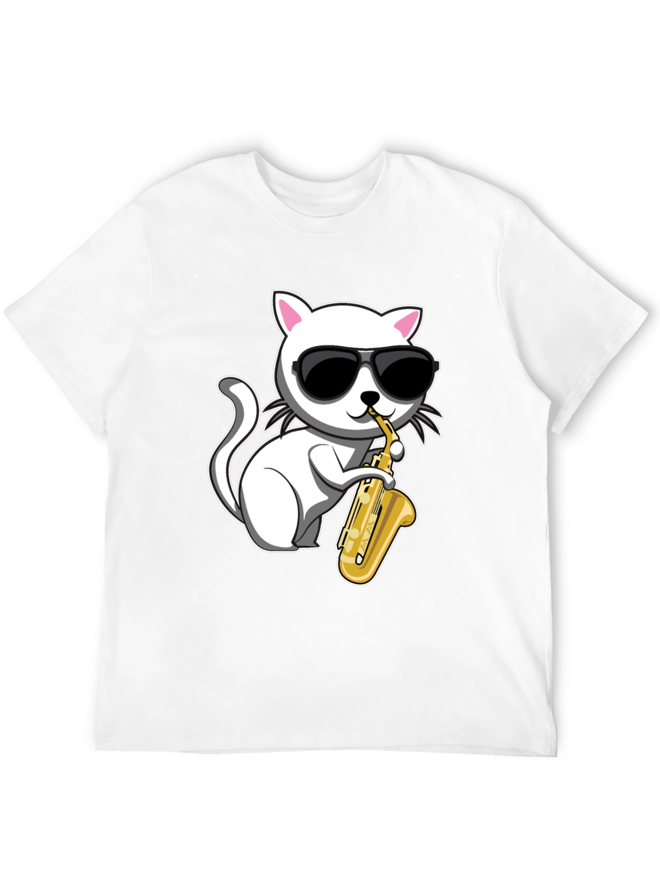 Cool Cat Saxophone T-Shirt - Black - 12