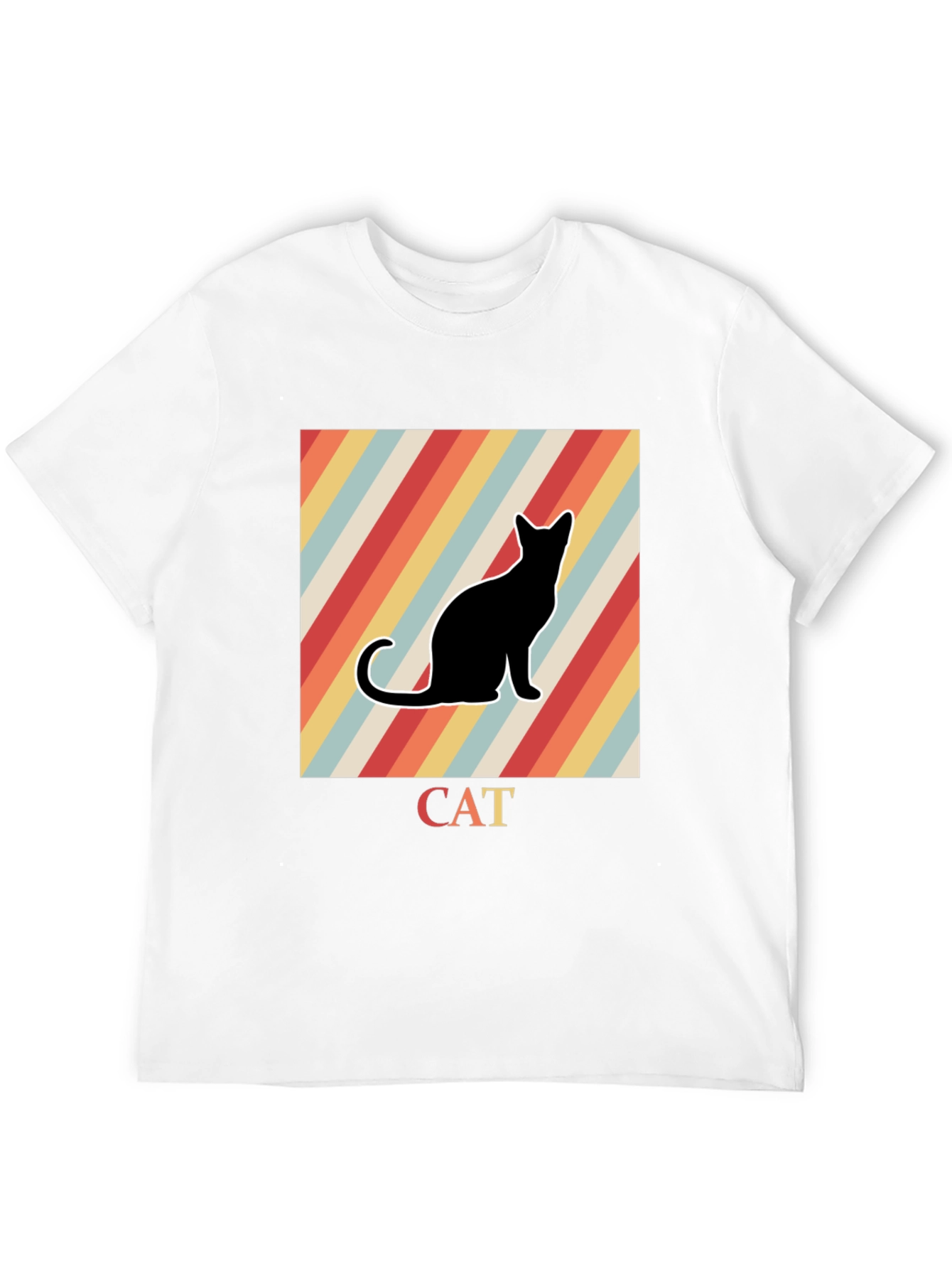 Black Retro Cat Graphic T-Shirt - Black view 12