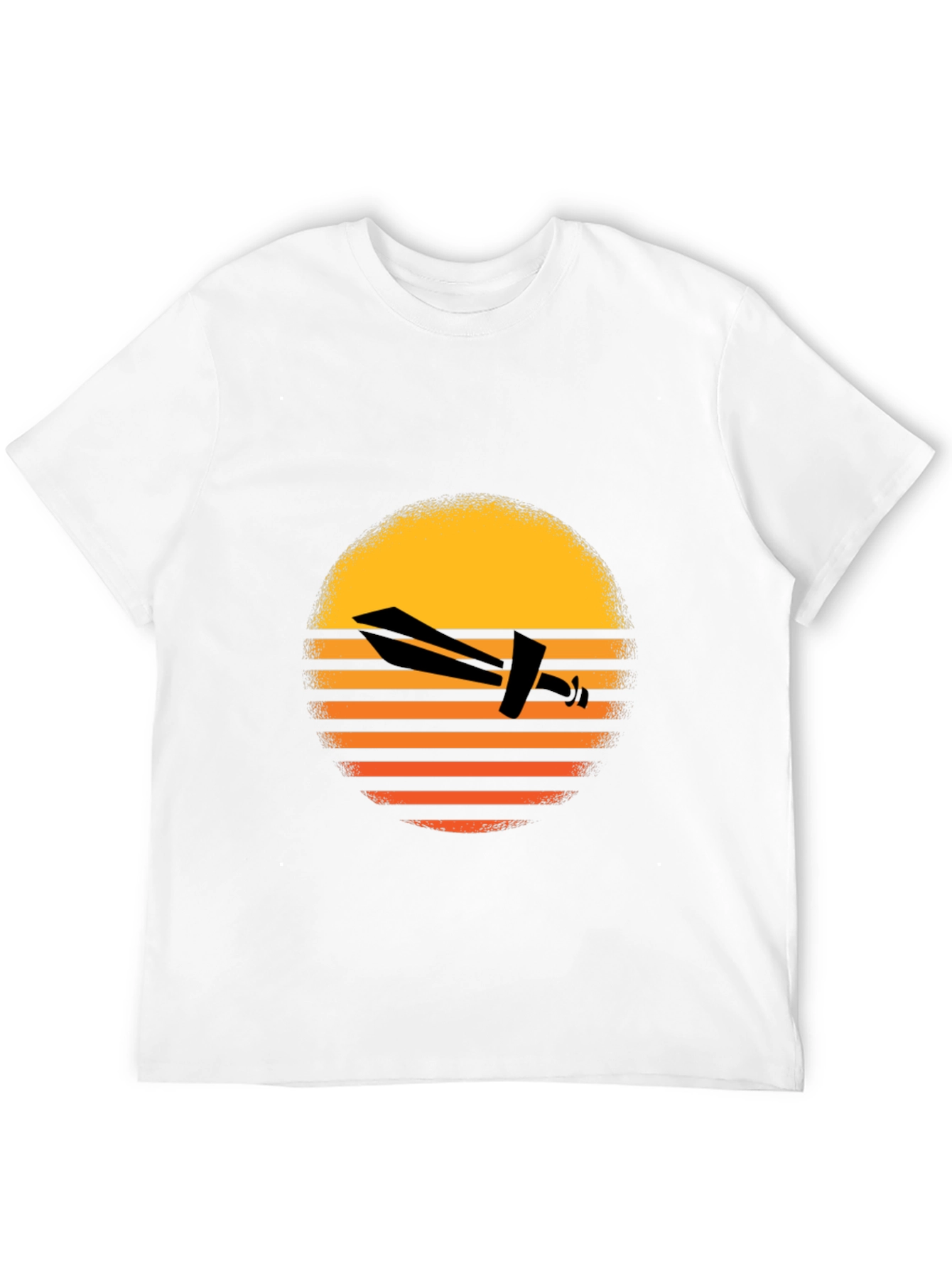 Retro Airplane Sunset Graphic Tee - Black - 12