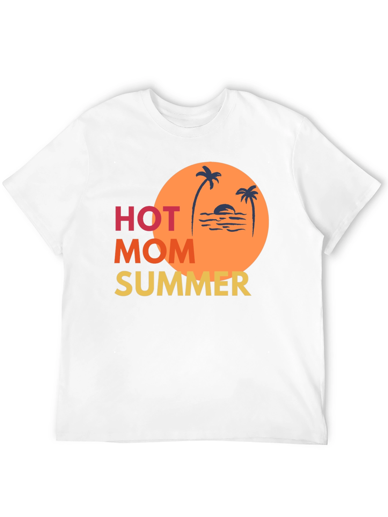 Black Hot Mom Summer Graphic Tee - Black Cotton T-Shirt view 12