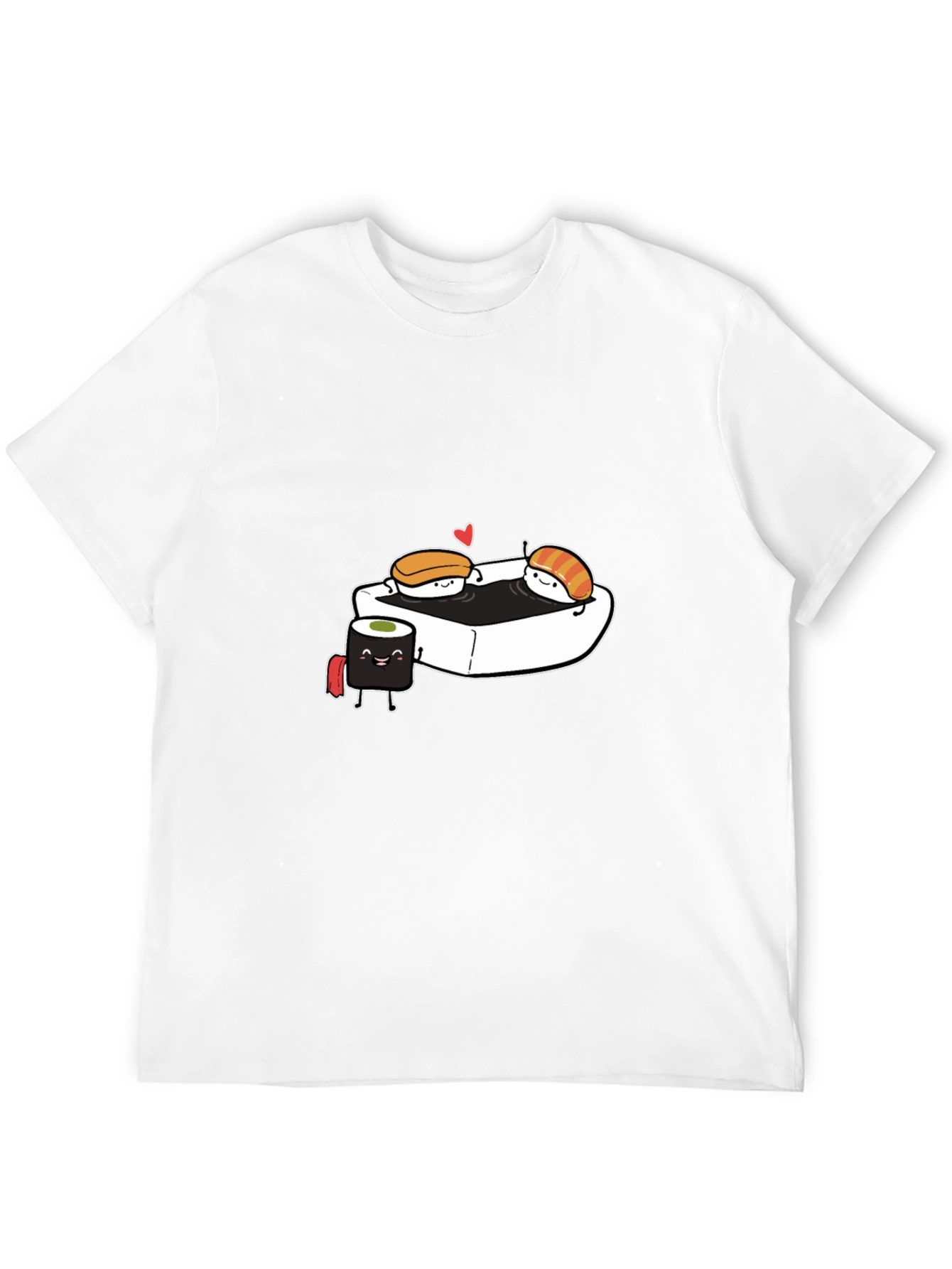 Black Sushi Love T-Shirt - Black Cotton Tee view 12