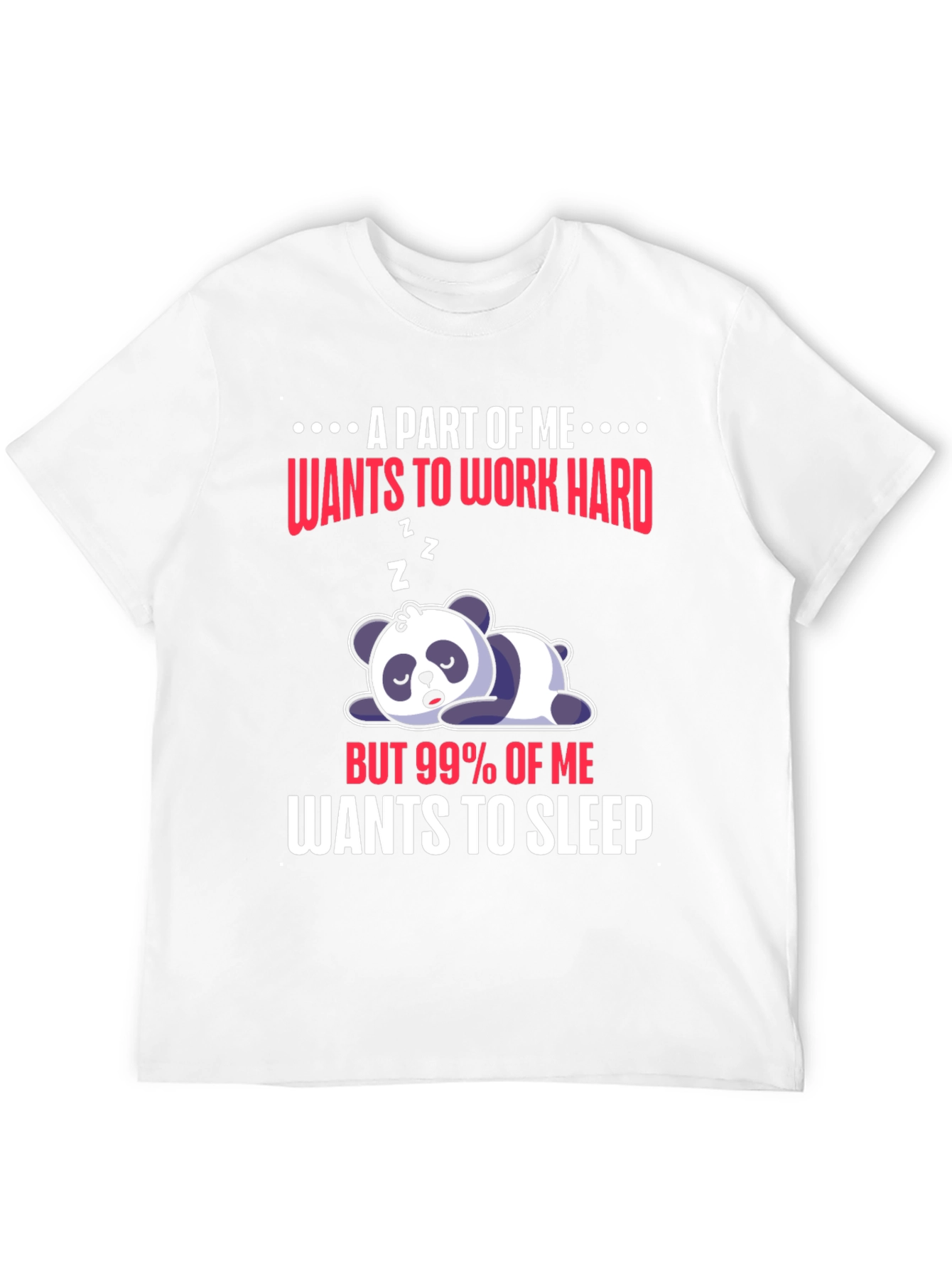 Black Funny Panda "Wants to Sleep" Graphic Tee view 12