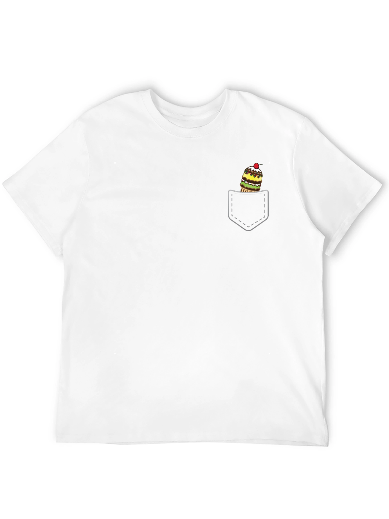 Black Novelty Ice Cream Pocket T-Shirt view 12