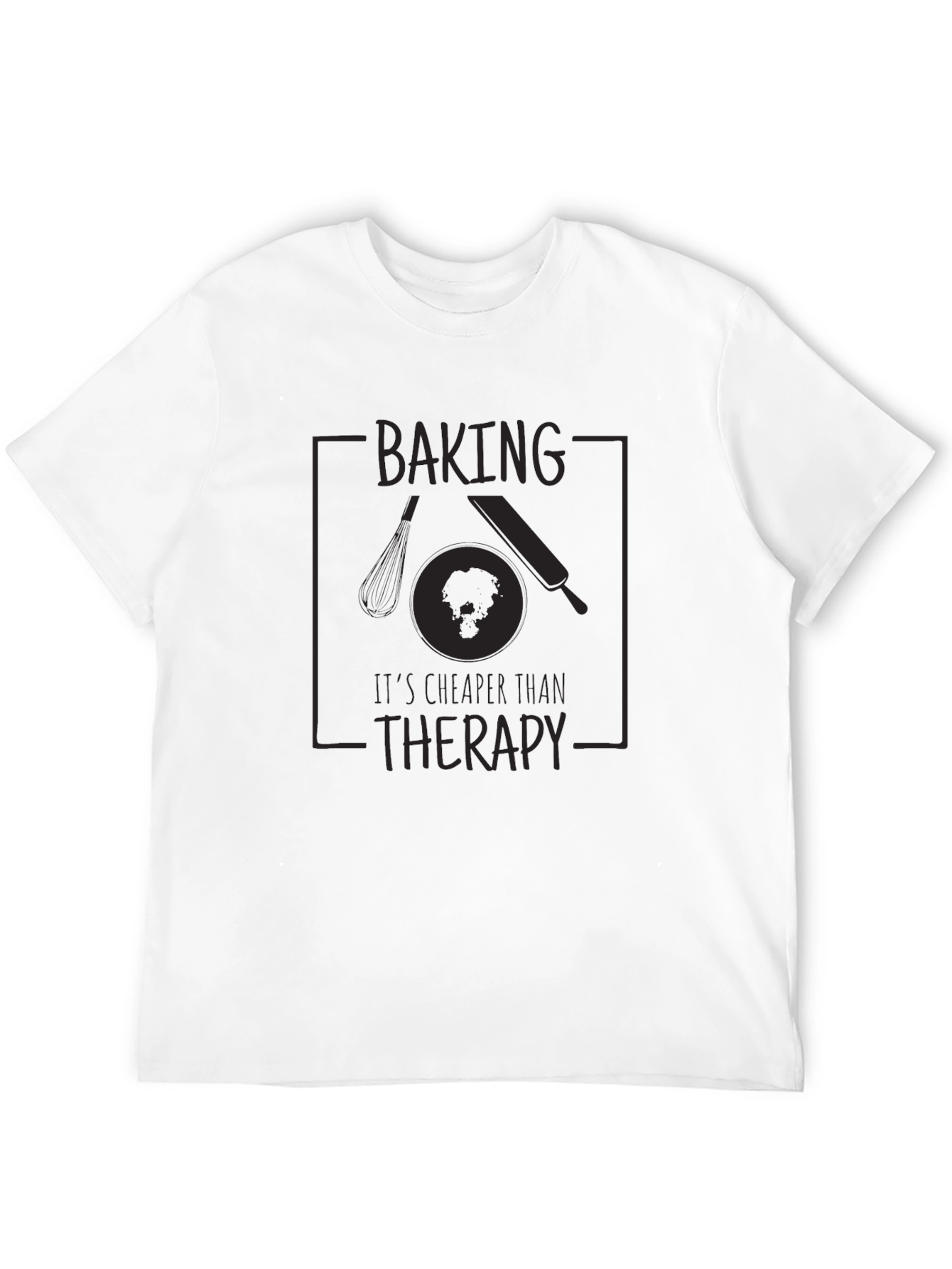 Black Baking Therapy Tee - Funny Baker Shirt view 12
