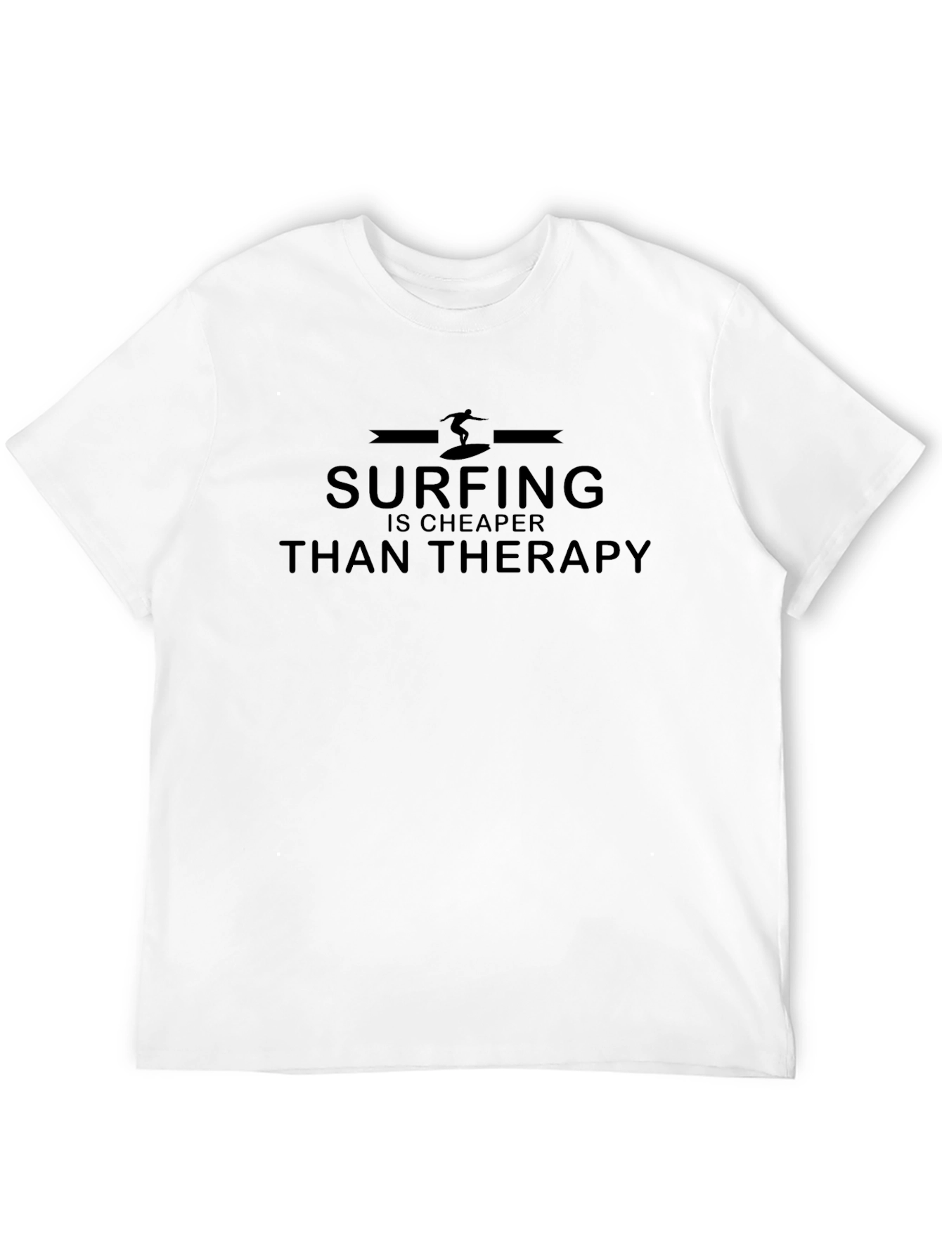 Black Surfing is Cheaper Than Therapy - Graphic Tee view 12