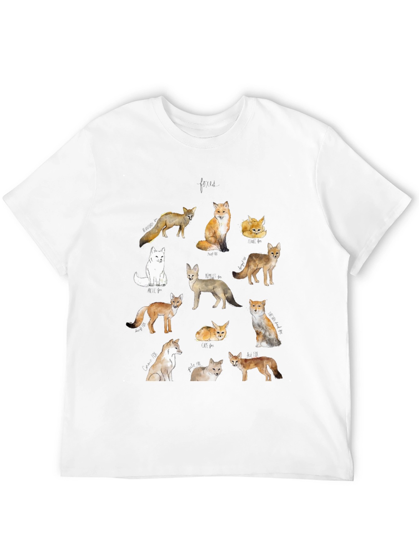 Black Fox Watercolor Graphic Tee - Unisex Casual T-Shirt view 12