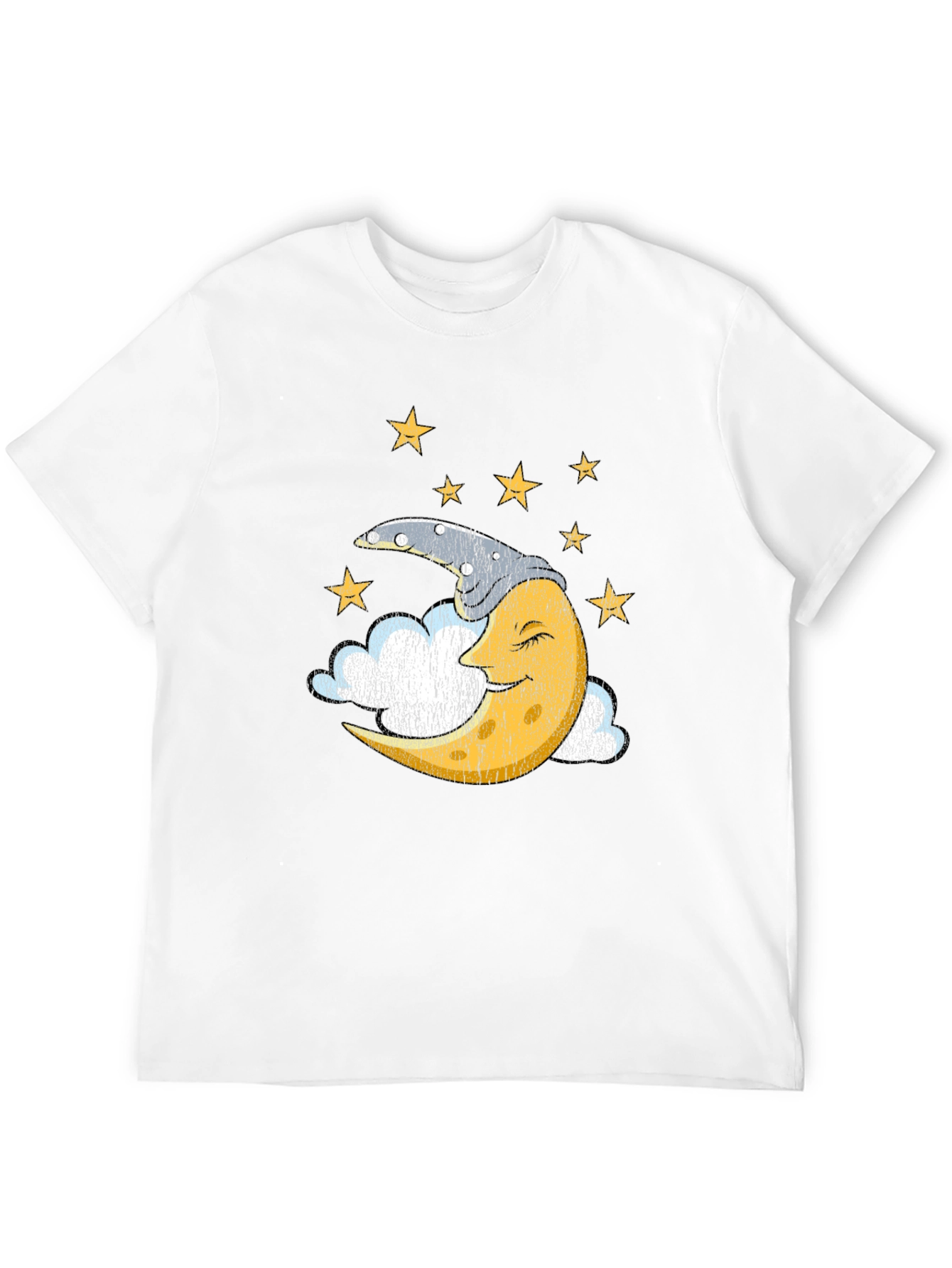 Black Sleepy Moon Graphic T-Shirt - Dreamy Celestial Design view 12