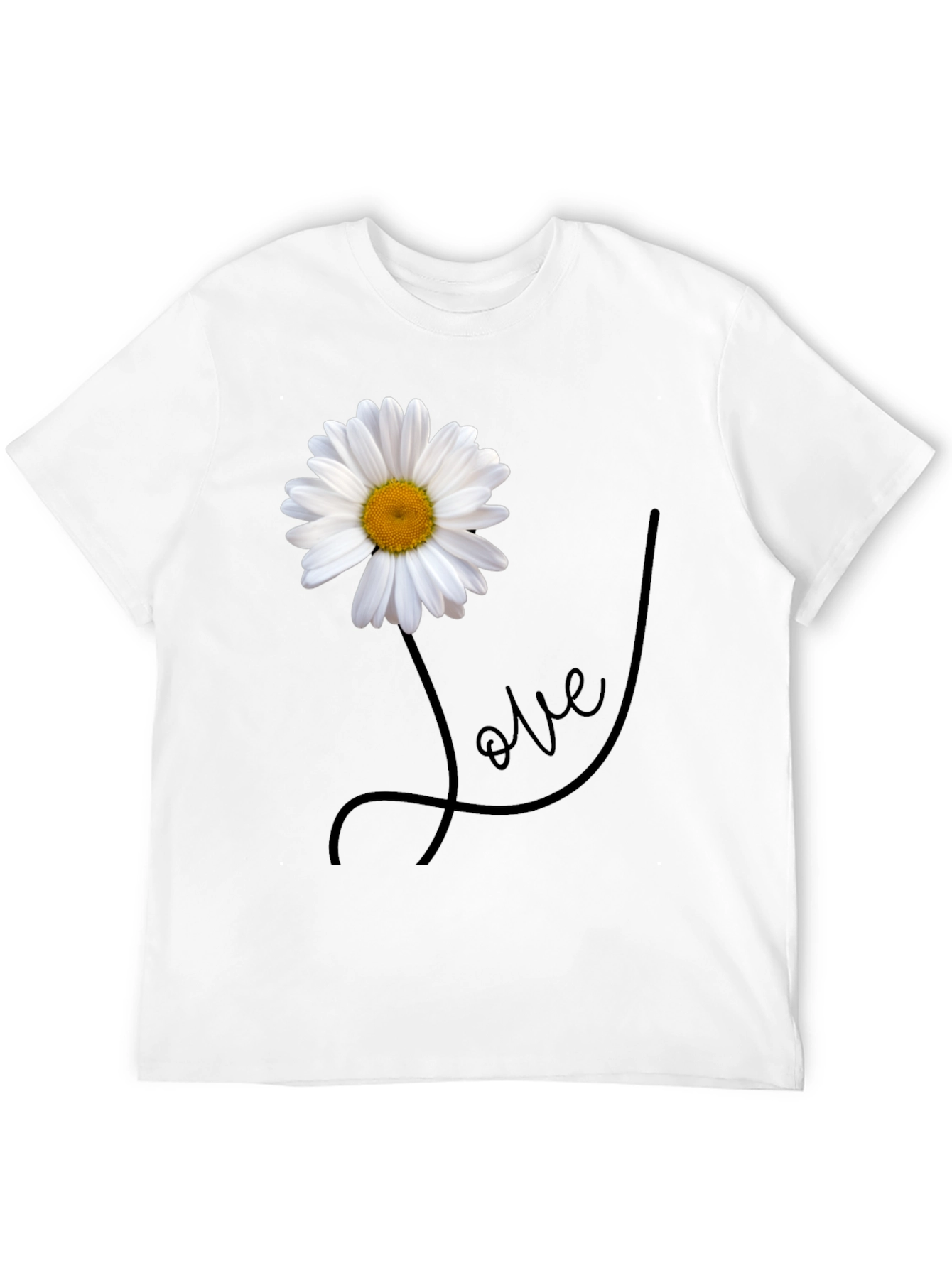 Black Daisy Love Graphic Tee - Stylish Men's Black T-Shirt view 12
