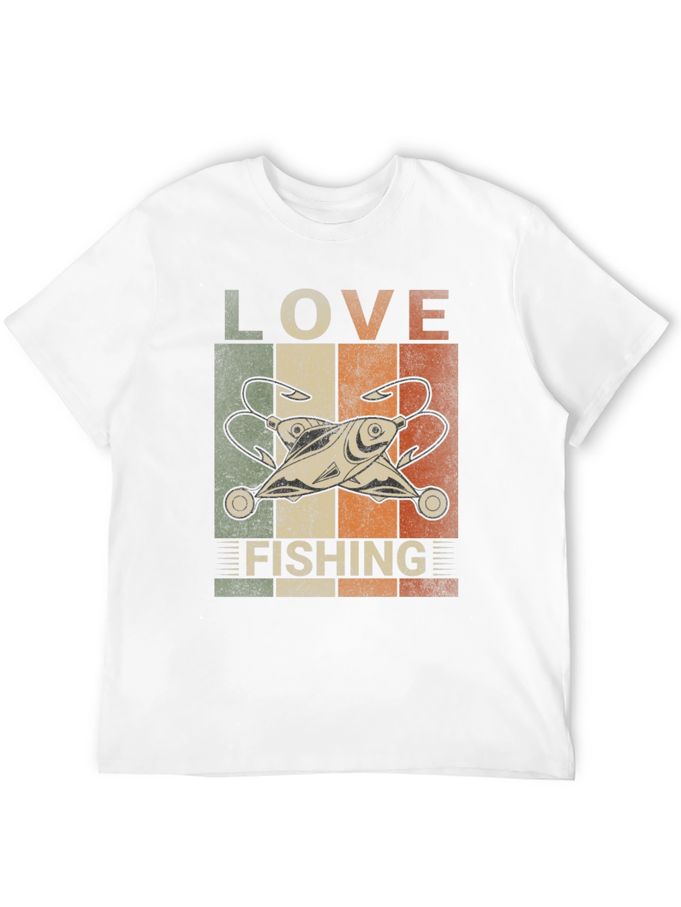 Black Love Fishing Retro Graphic T-Shirt view 12