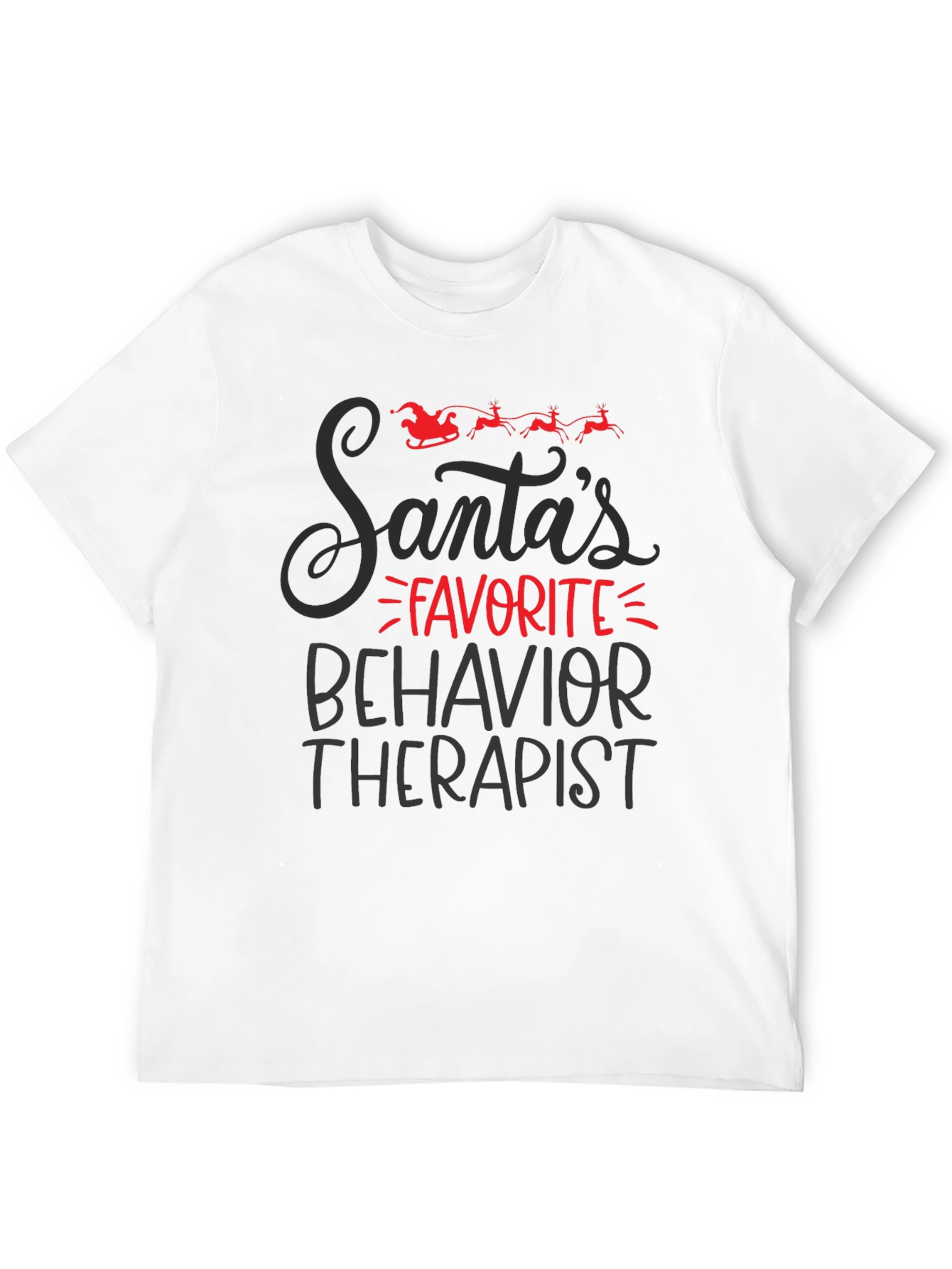 Black Santa's Favorite Behavior Therapist Graphic Tee view 12