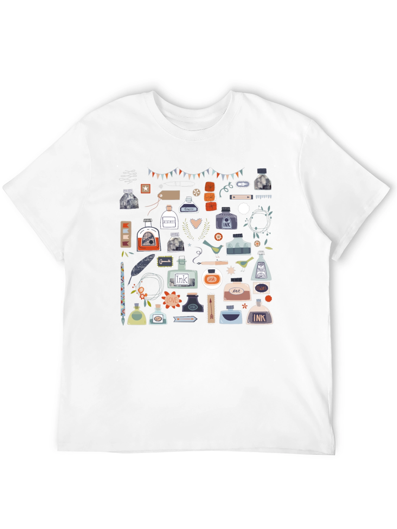 Black Ink Bottle Pattern T-Shirt view 12