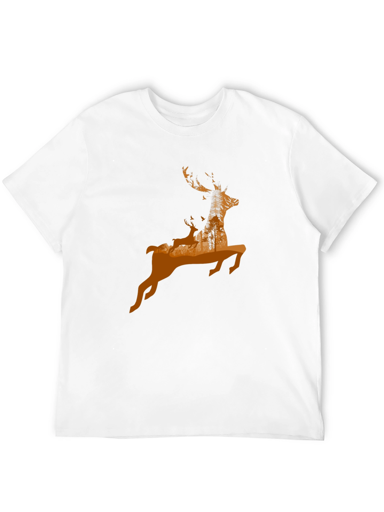 Black Deer Silhouette Graphic T-Shirt - Nature Inspired Design view 12
