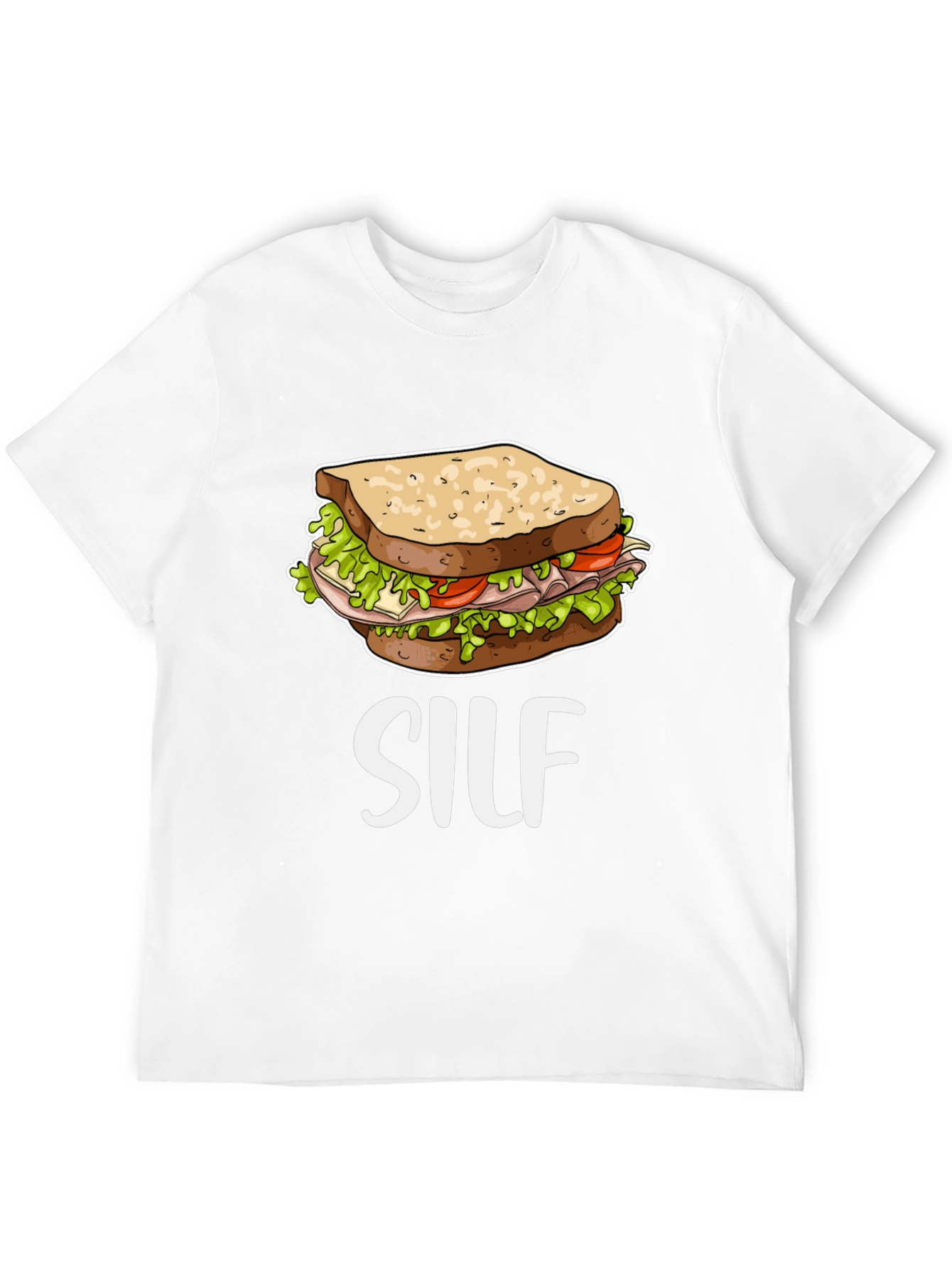 Black SILF Sandwich Funny T-Shirt view 12