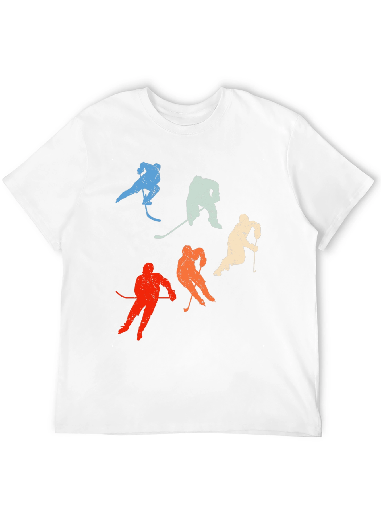 Black Retro Hockey Player T-Shirt - Vintage Style view 12
