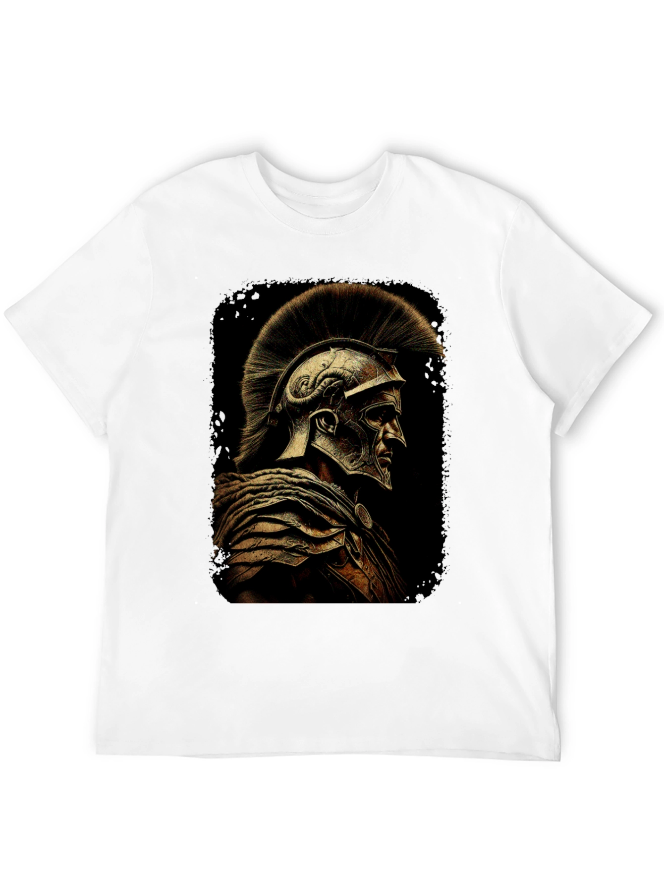 Black Warrior Graphic Tee - Spartan Helmet T-Shirt view 12