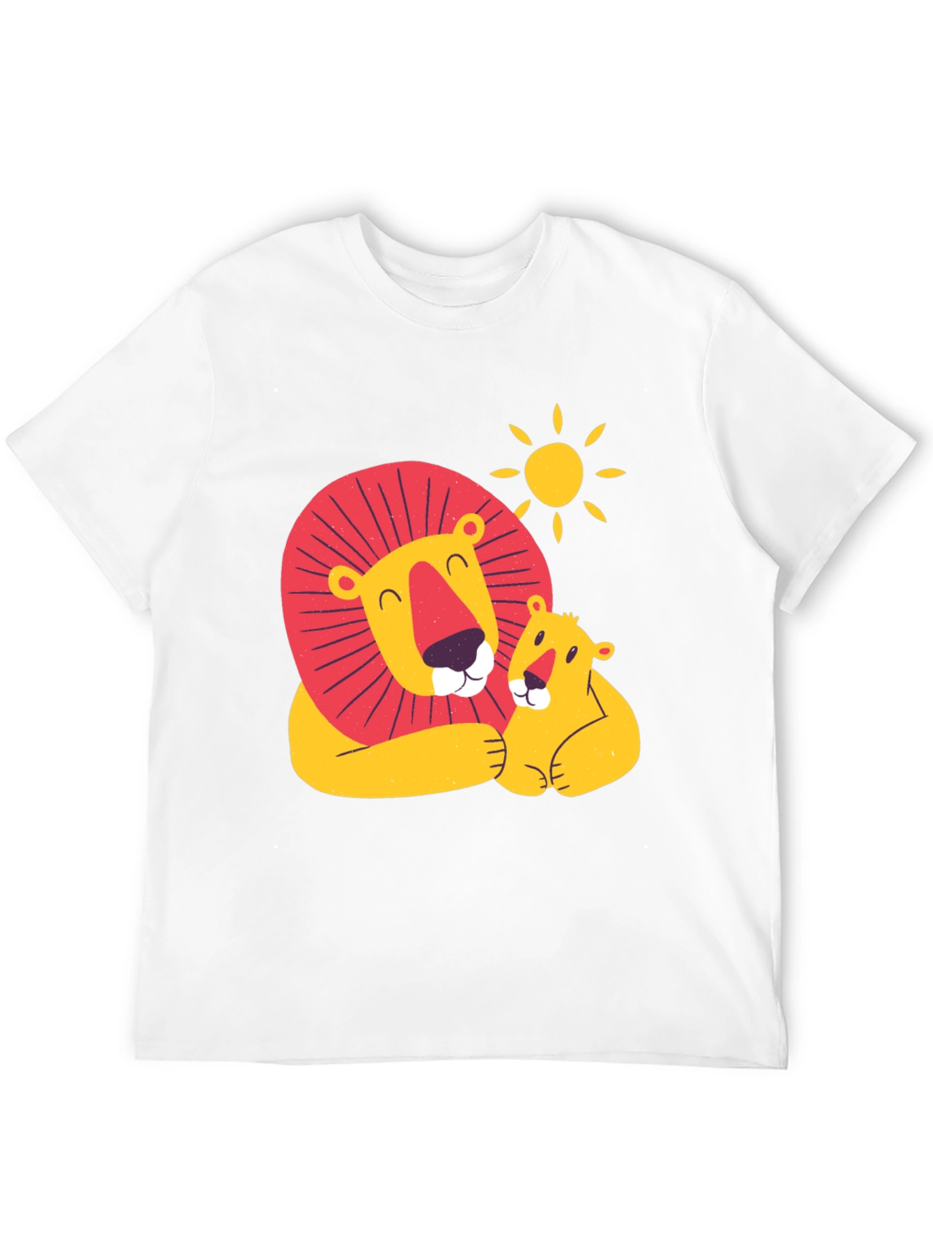 Black Cute Lion & Cub Graphic Black T-Shirt view 12