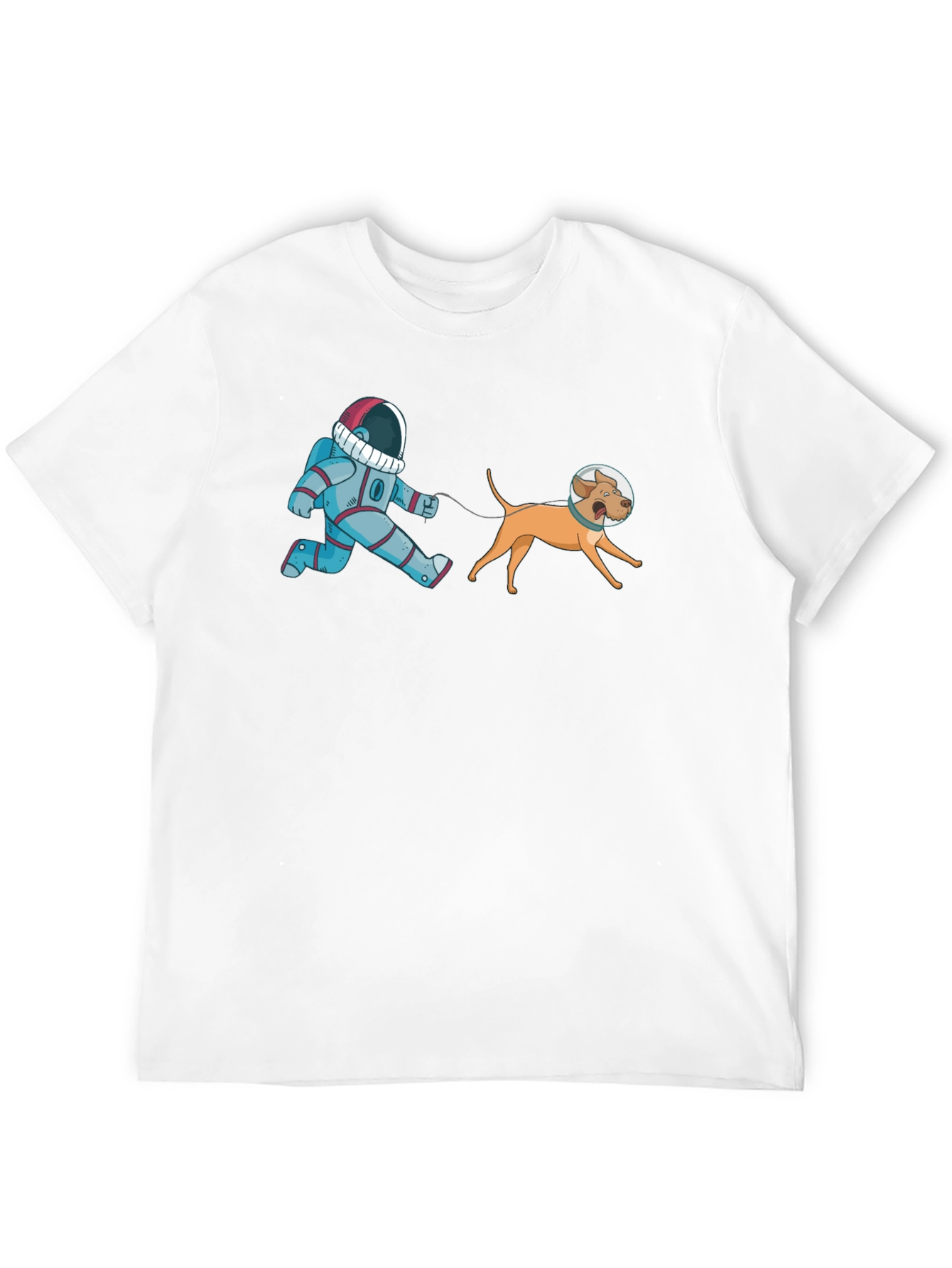Black Astronaut Dog Walk T-Shirt - Space Adventure Tee view 12
