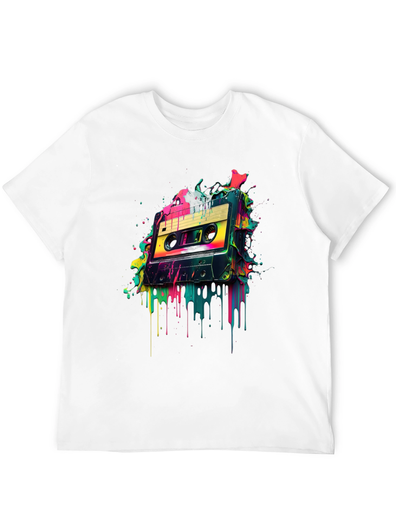 Black Retro Cassette Tape Graphic Tee - 80s Vibes view 12