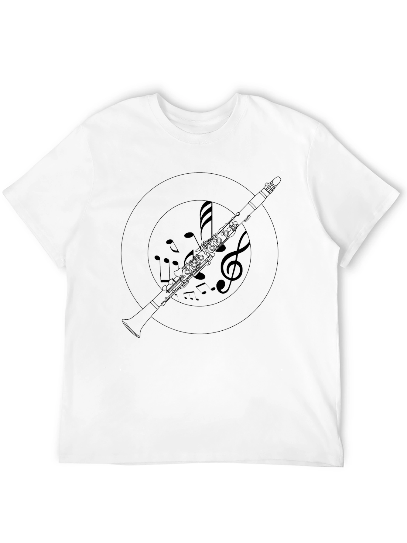 Black Musical Clarinet T-Shirt - Black view 12