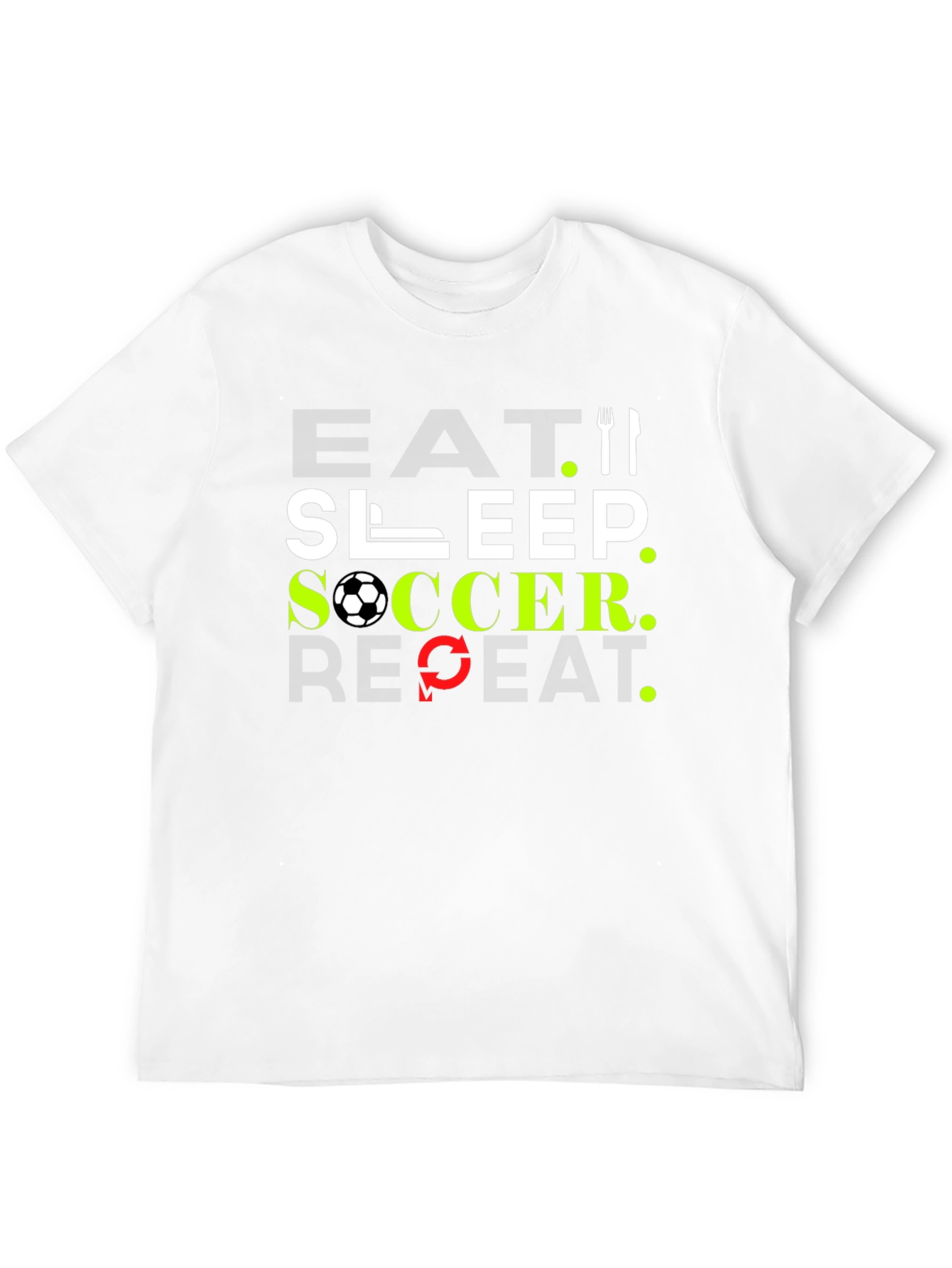 Black Eat Sleep Soccer Repeat Black T-Shirt view 12