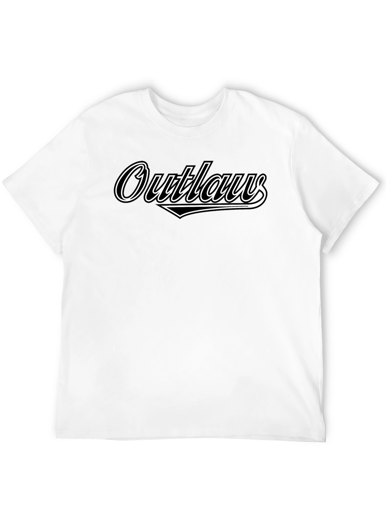 Black Outlaw Graphic Black T-Shirt for Men view 12