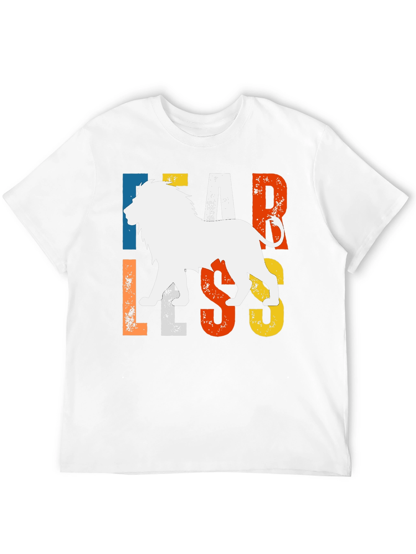 Black Fearless Lion Graphic Tee - Bold Animal Print T-Shirt view 12