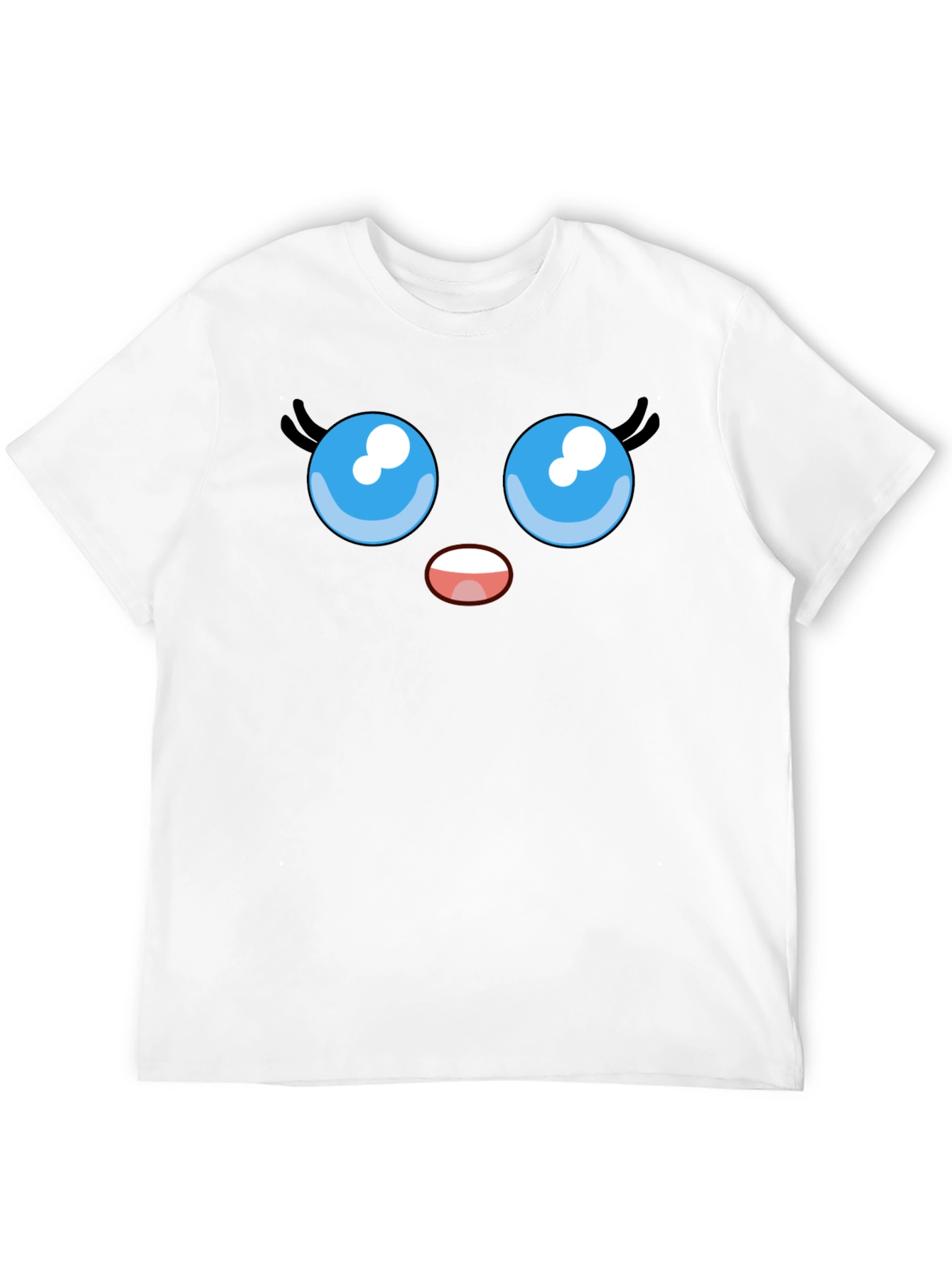 Black Cute Cartoon Face Graphic Tee view 12