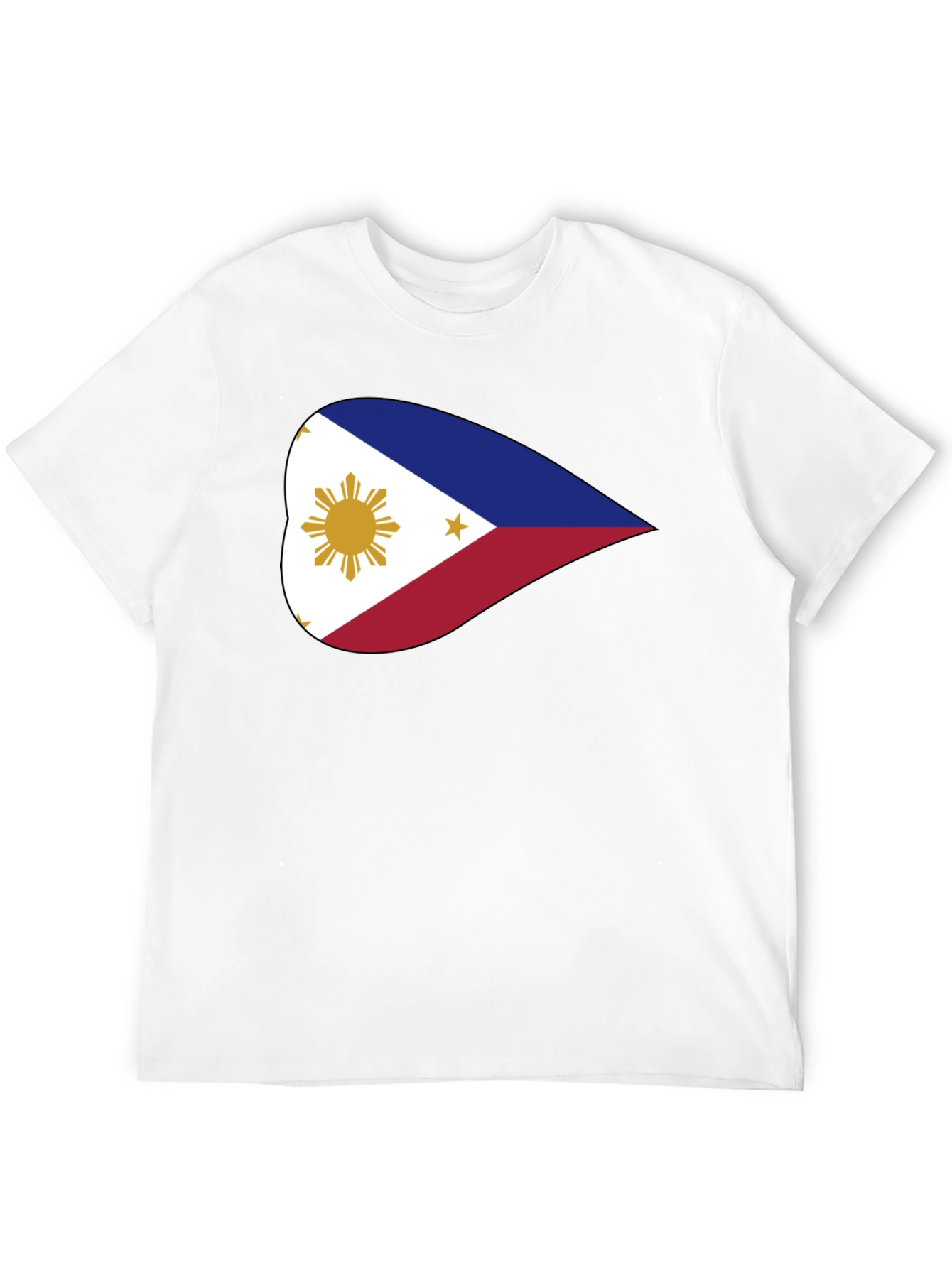 Black Philippine Flag Heart Graphic Black T-Shirt view 12