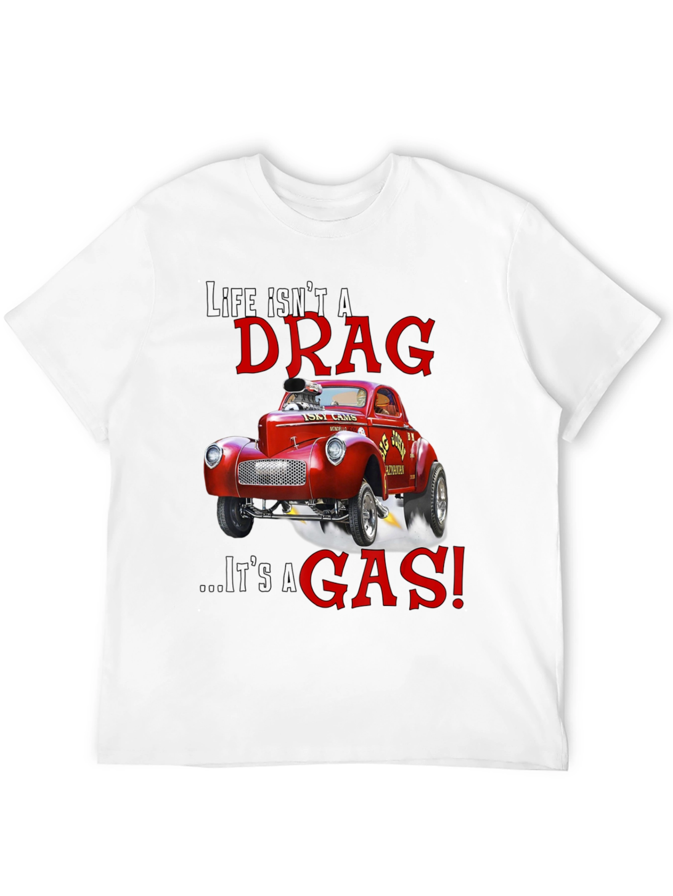 Black Life Isn't a Drag T-Shirt: Hot Rod Design view 12
