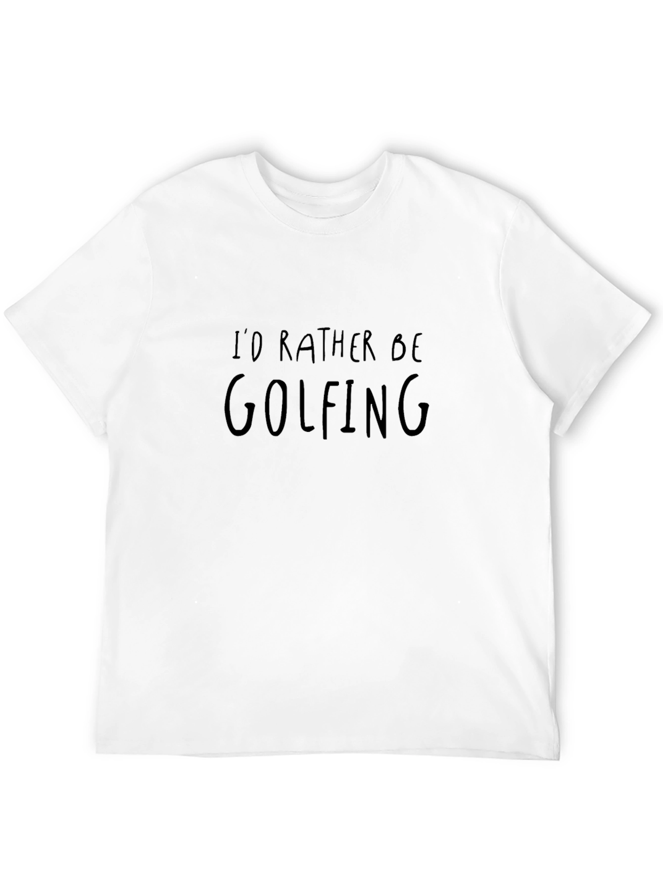 Black I'd Rather Be Golfing Black T-Shirt view 12