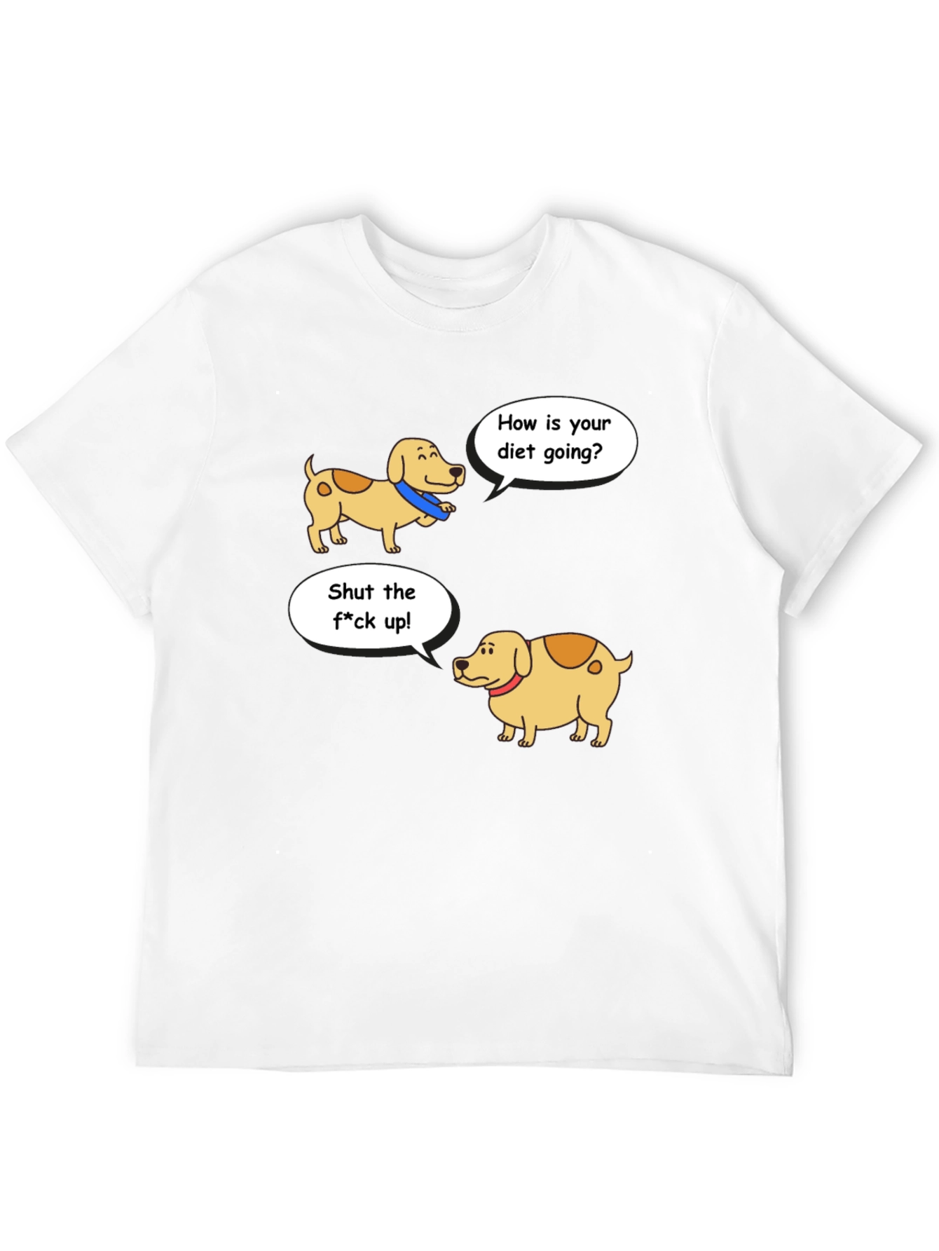 Black Funny Diet Dog Cartoon T-Shirt view 12