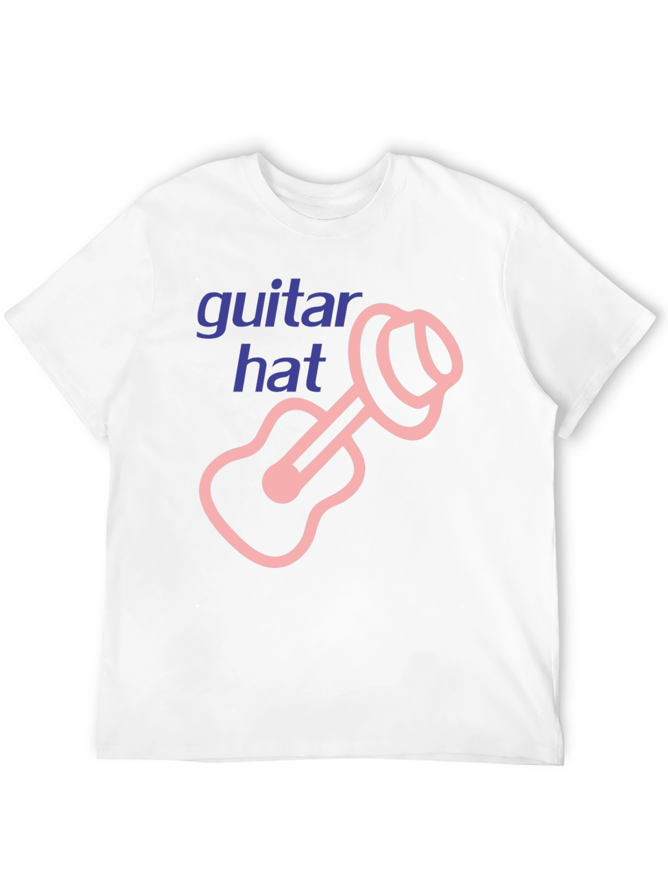 Black Guitar Hat Graphic Tee - Black Cotton T-Shirt view 12