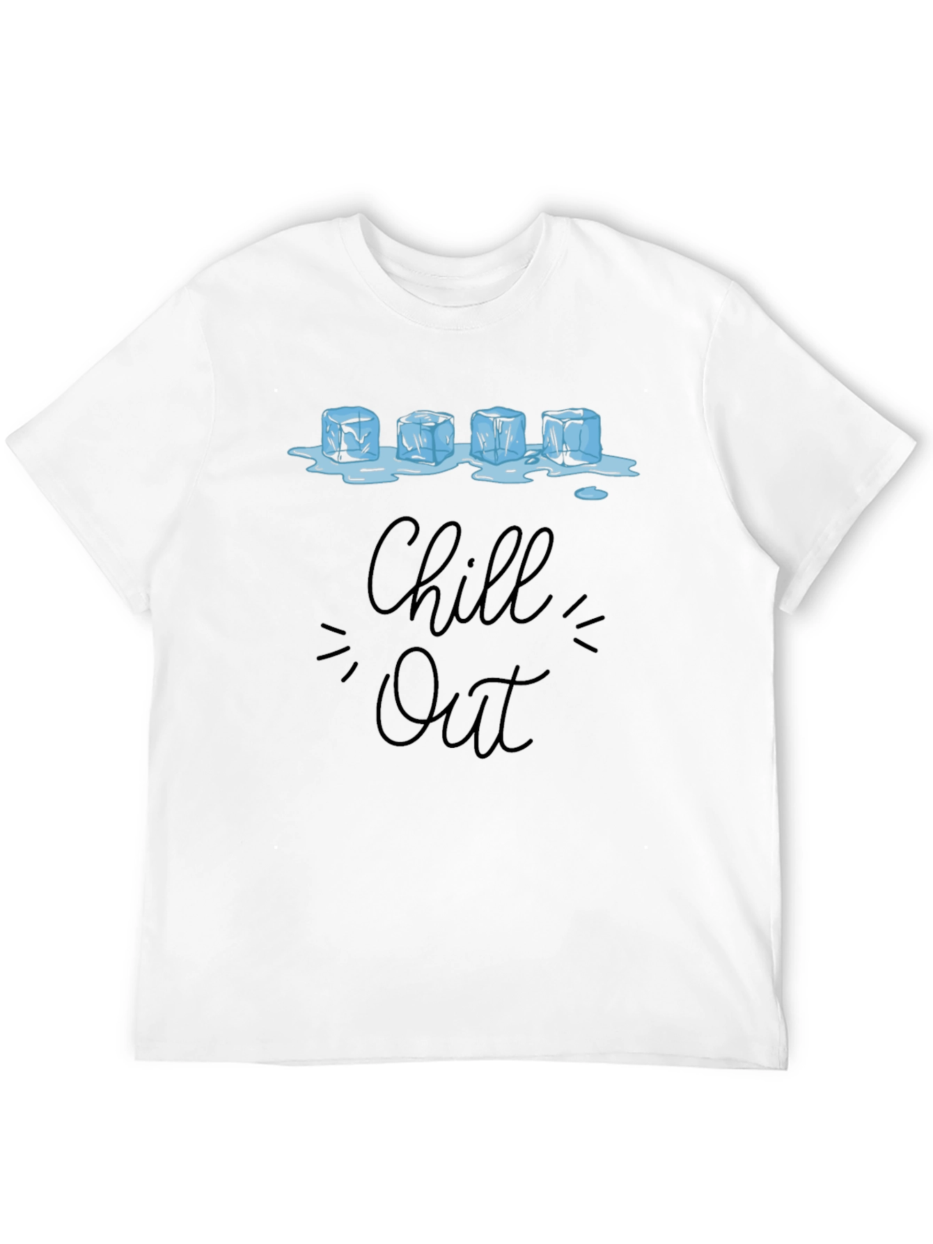 Black Chill Out Ice Cube Graphic T-Shirt - Relax & Cool Down view 12