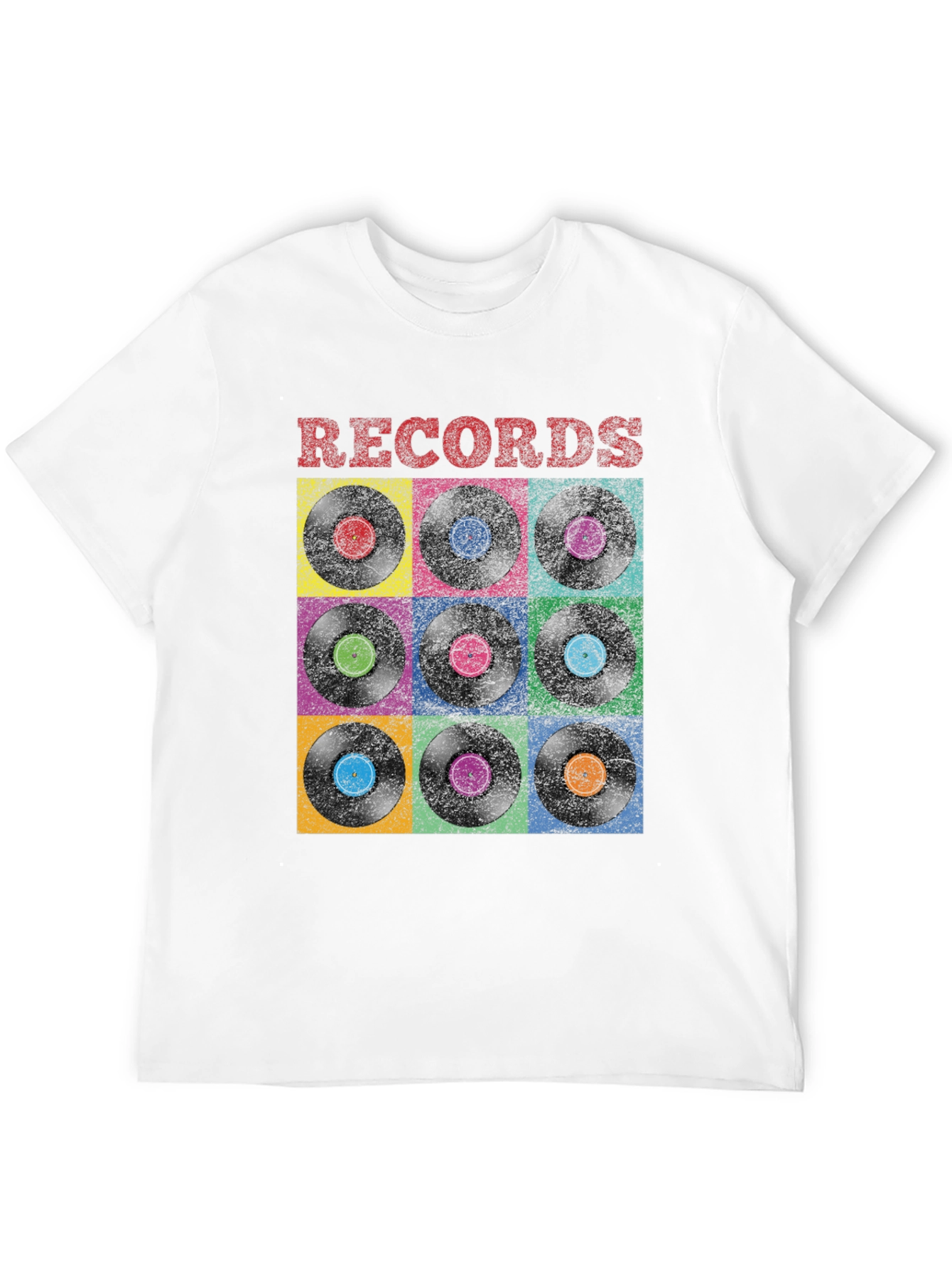 Black Retro Vinyl Record Graphic T-Shirt view 12