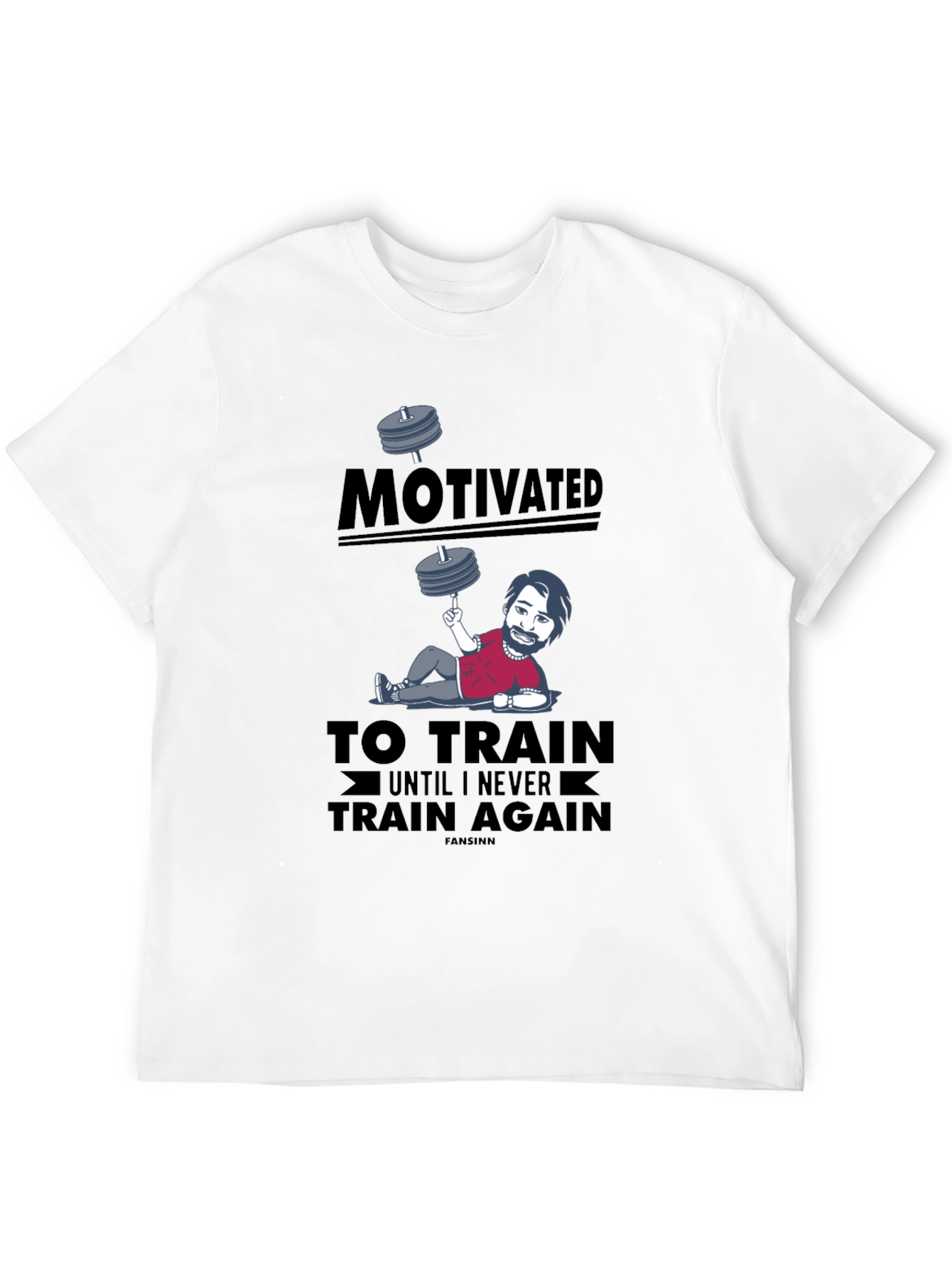Black Motivated to Train Graphic Tee - Funny Workout Shirt view 12