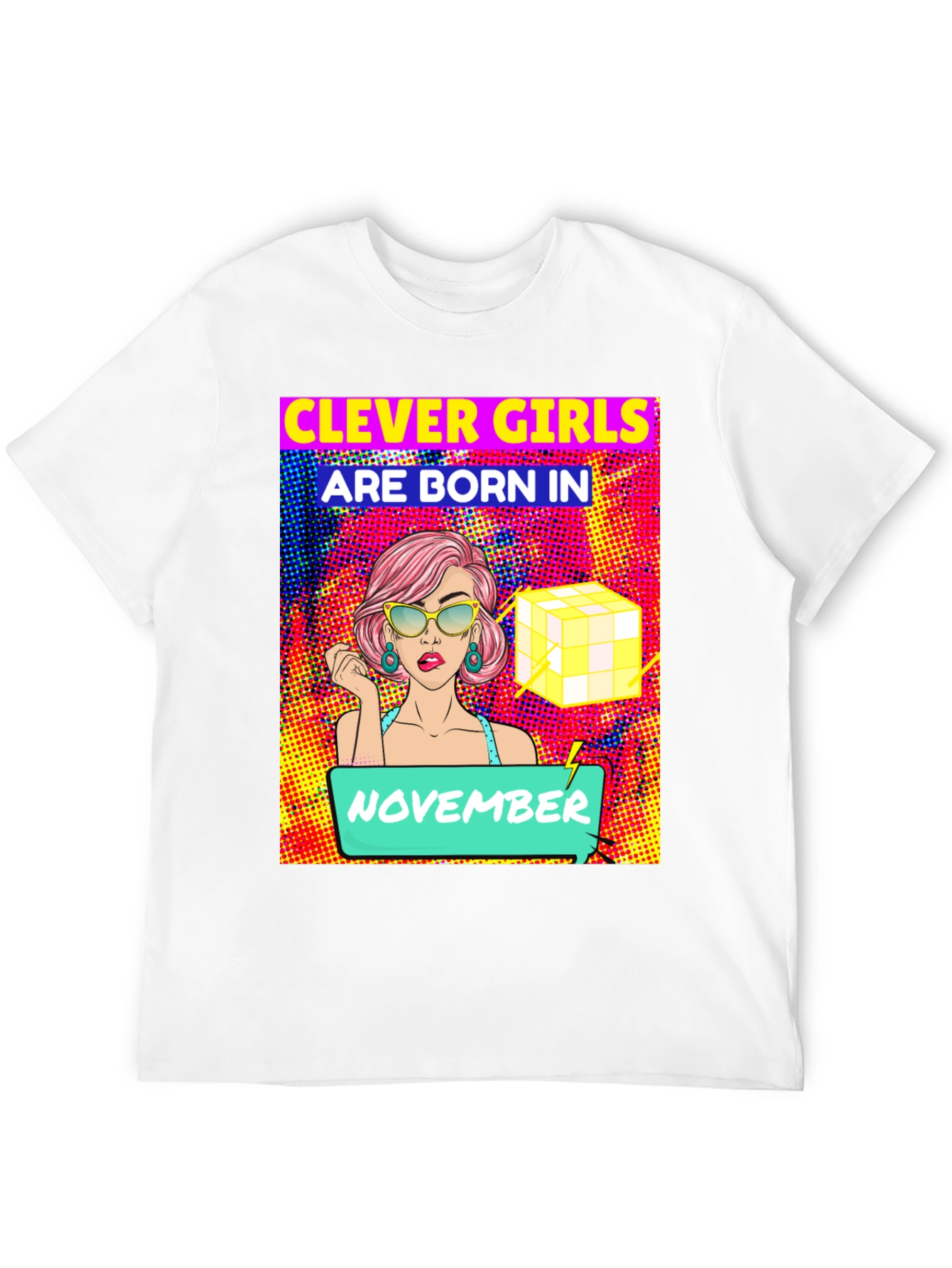 Black Clever Girls Born in November T-Shirt view 12