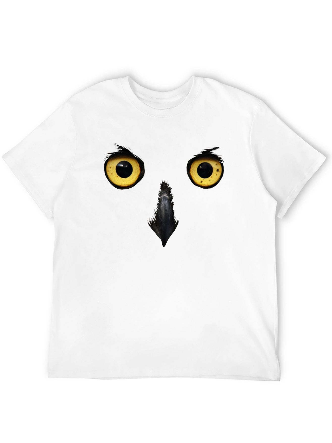 Black Men's Owl Face Graphic Black T-Shirt view 12