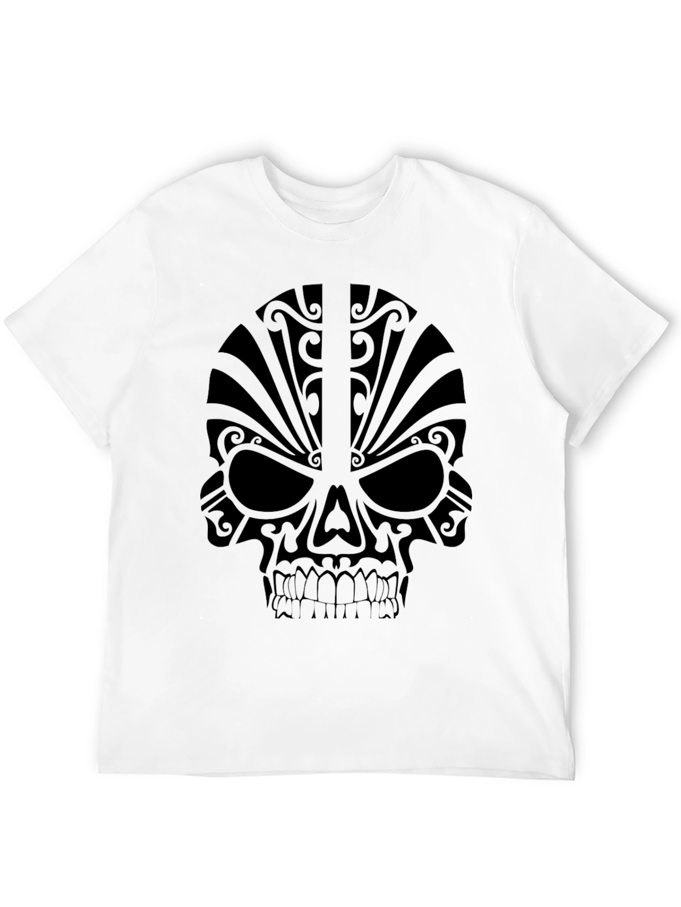 Black Men's Black Skull Graphic Tee view 12