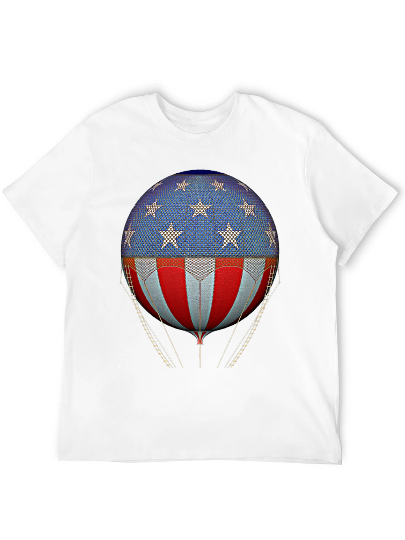 Black American Flag Hot Air Balloon Graphic Tee view 12