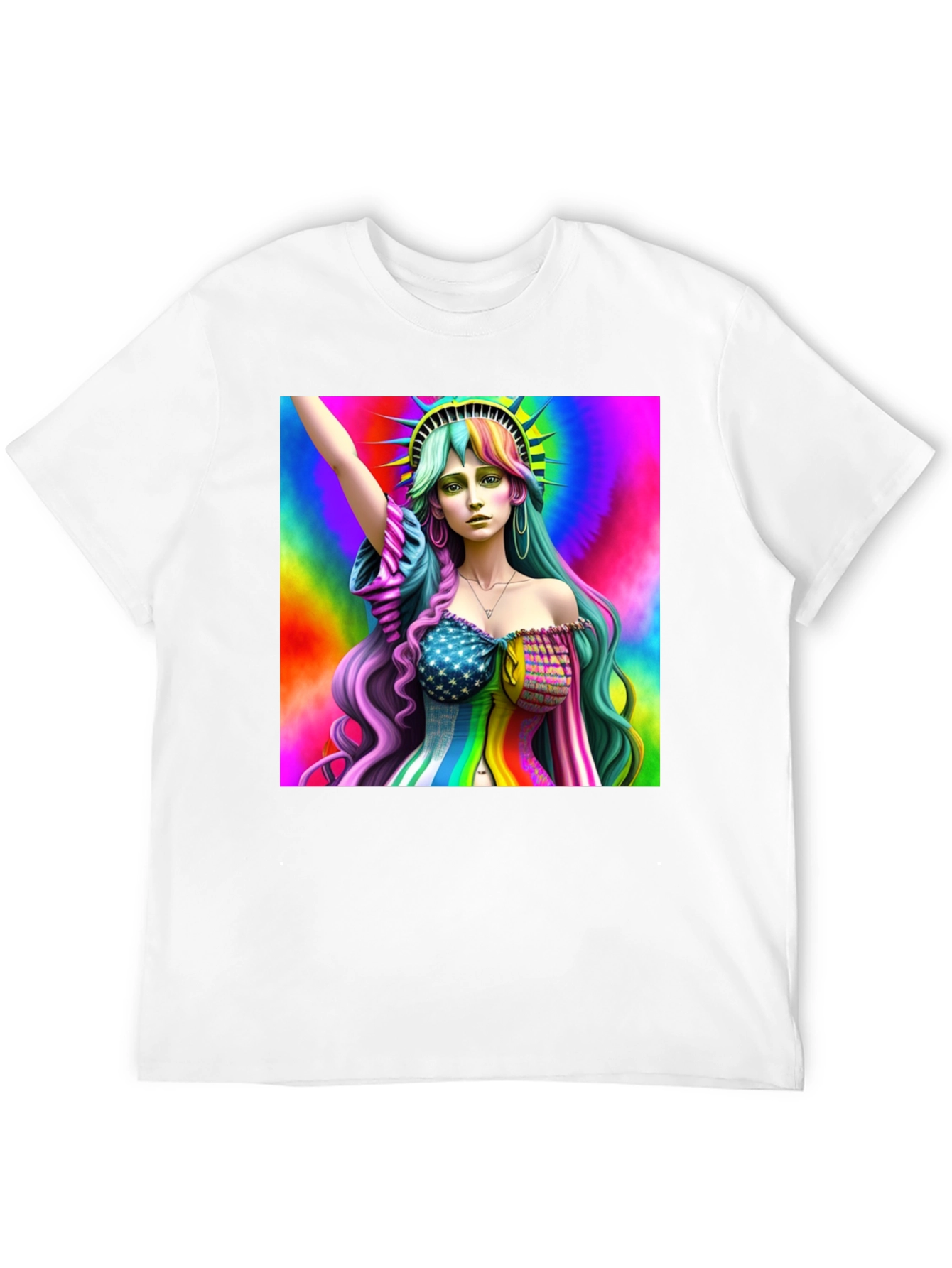 Black Statue of Liberty Rainbow Graphic Tee view 12